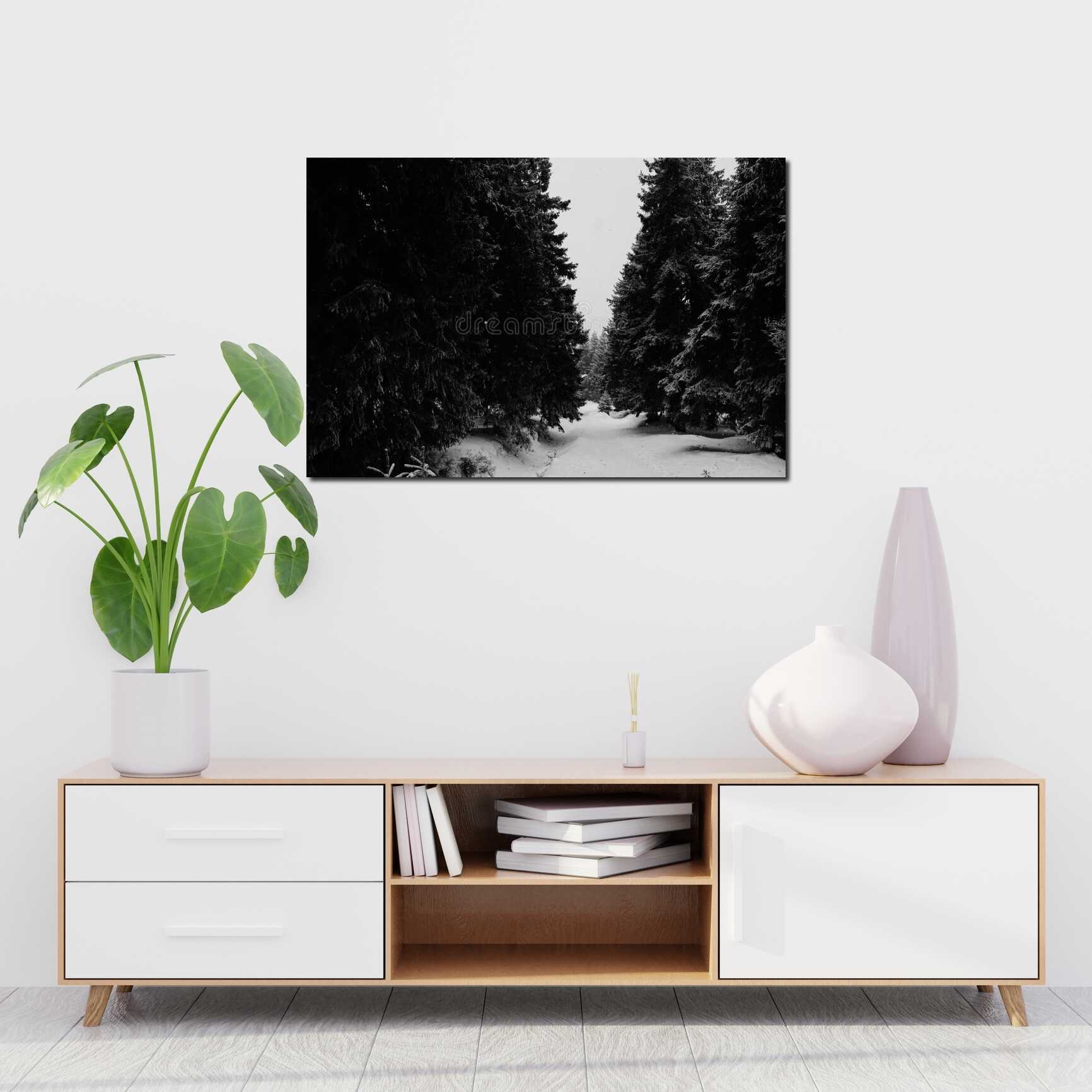 Canvas above sofa for size context