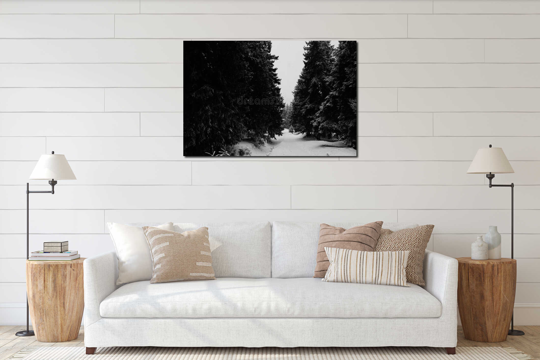 Canvas above sideboard for size context