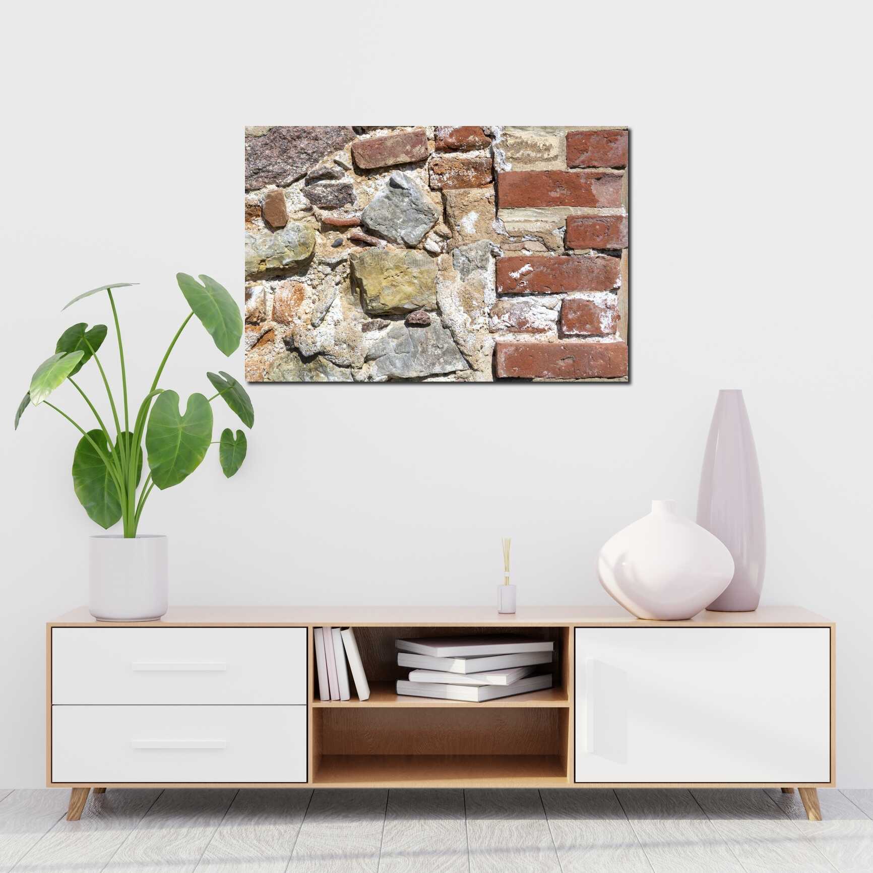 Canvas above sofa for size context