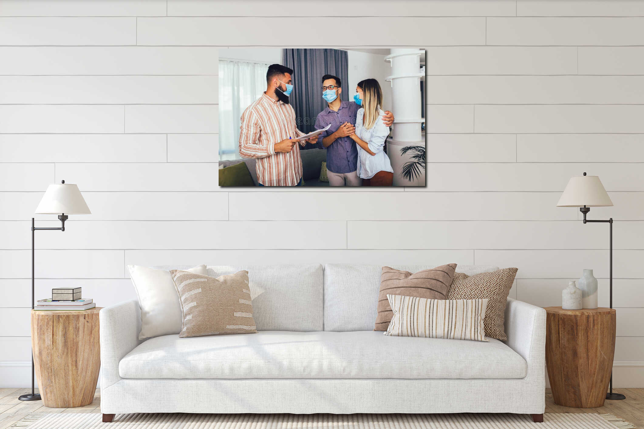 Canvas above sideboard for size context