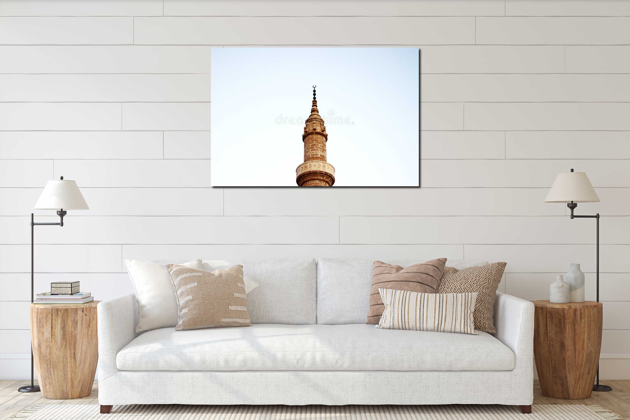Minaret of Suleymaniye Mosque - sky interior mockup
