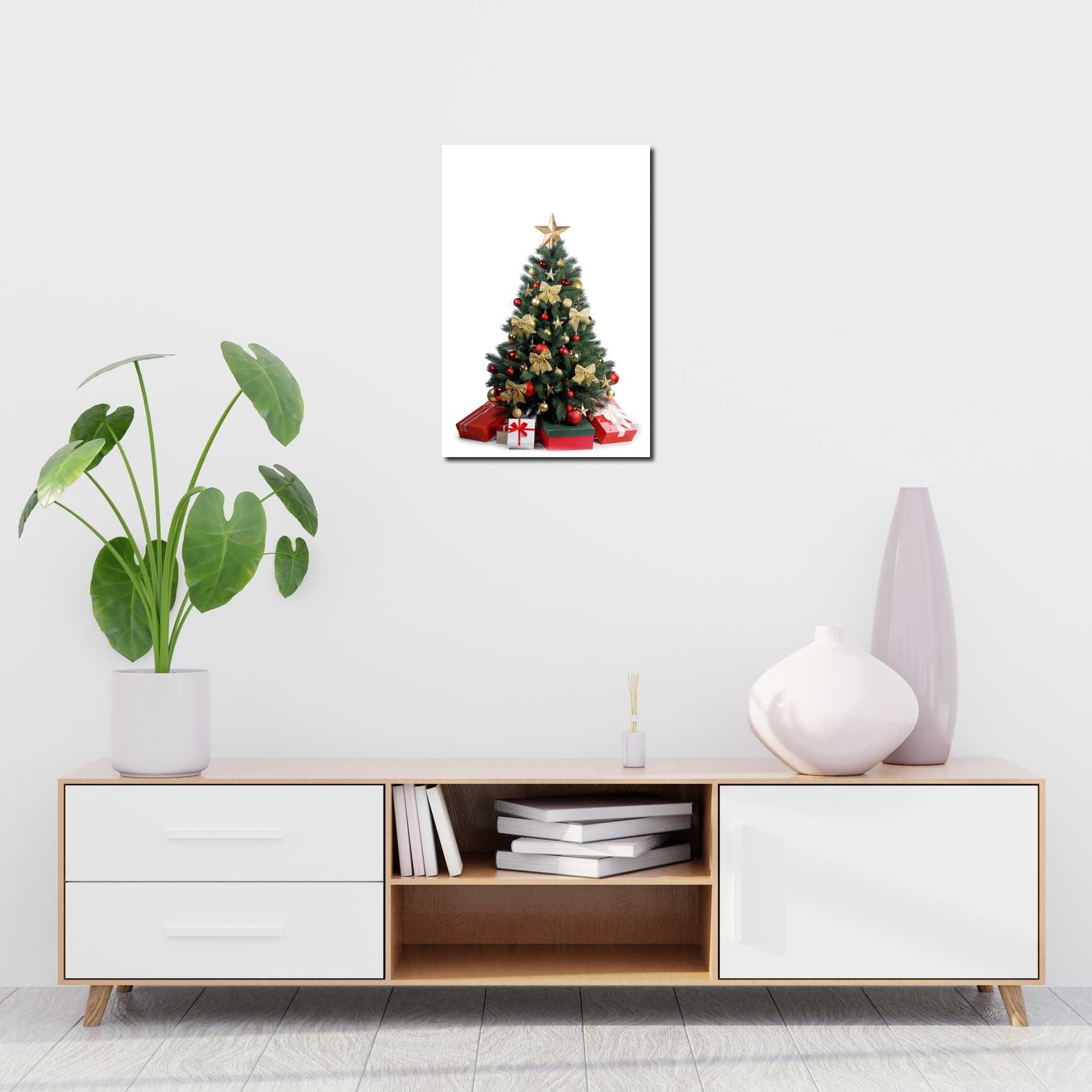 Canvas above sofa for size context