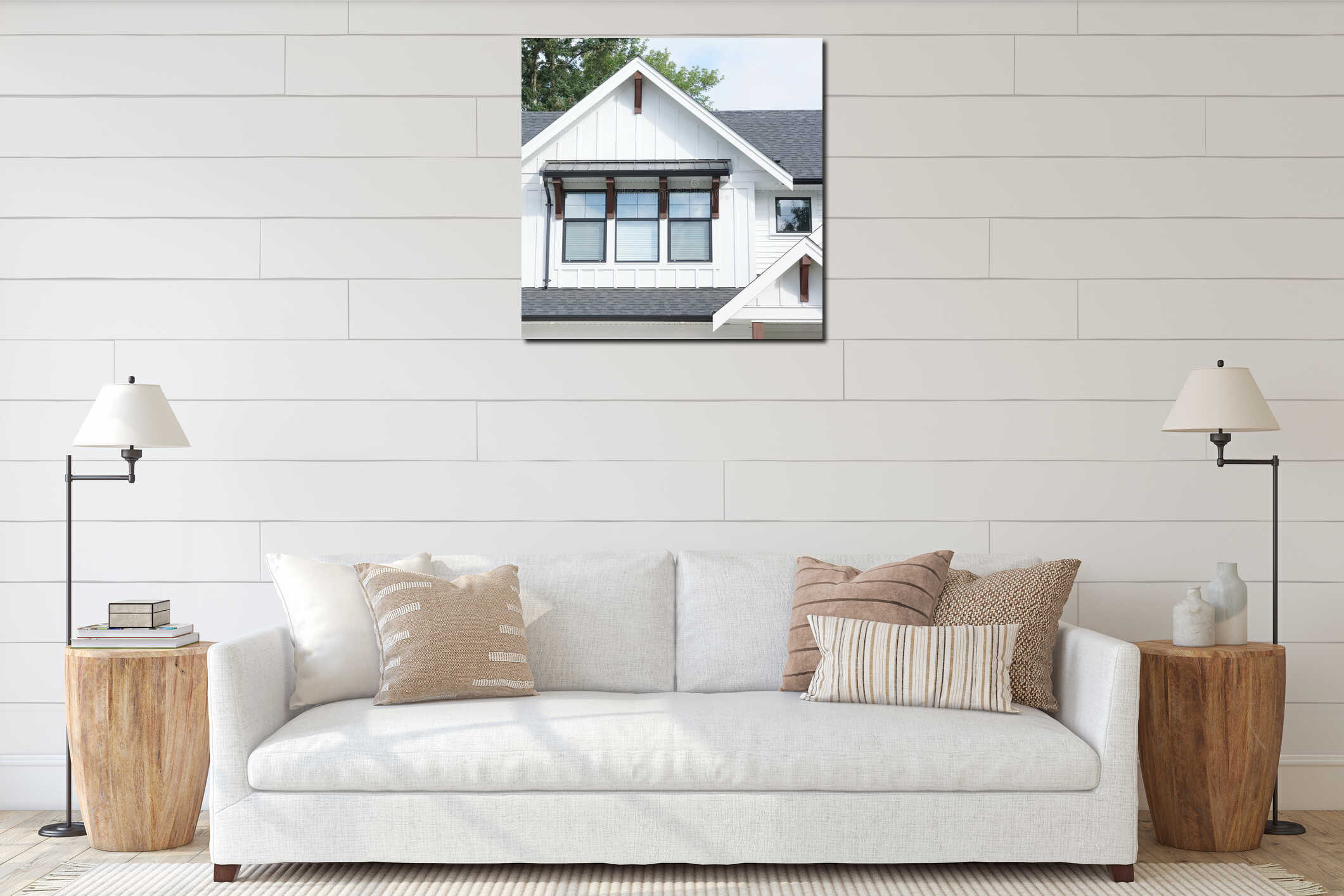 Canvas hanging interior mockup