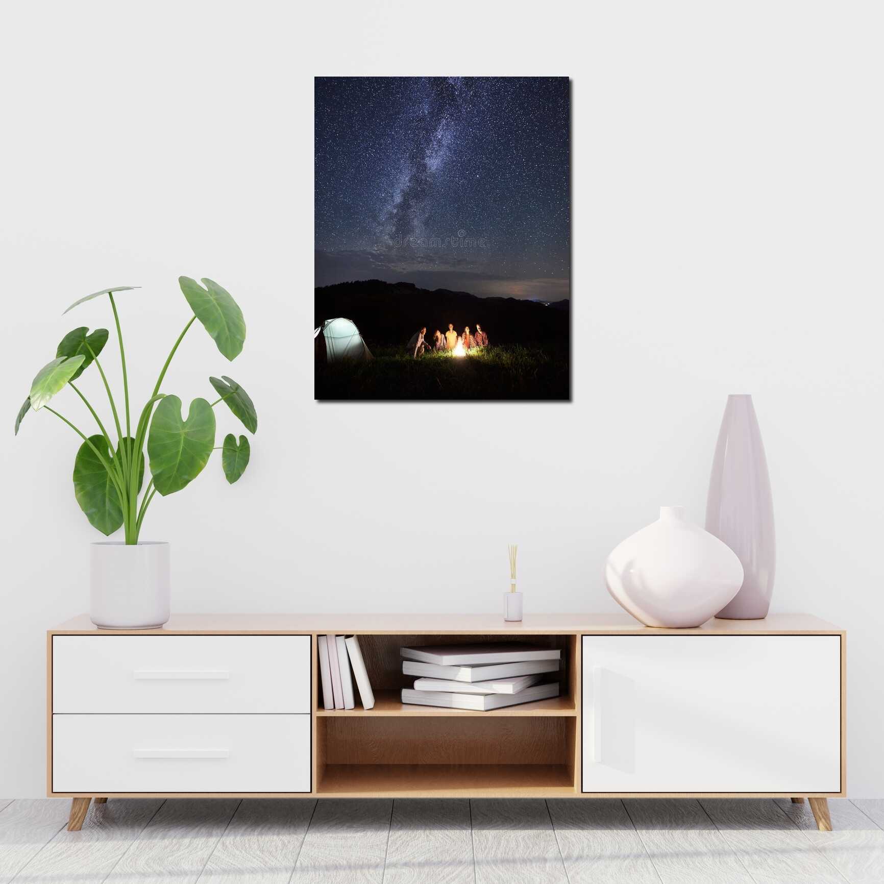 Canvas above sofa for size context