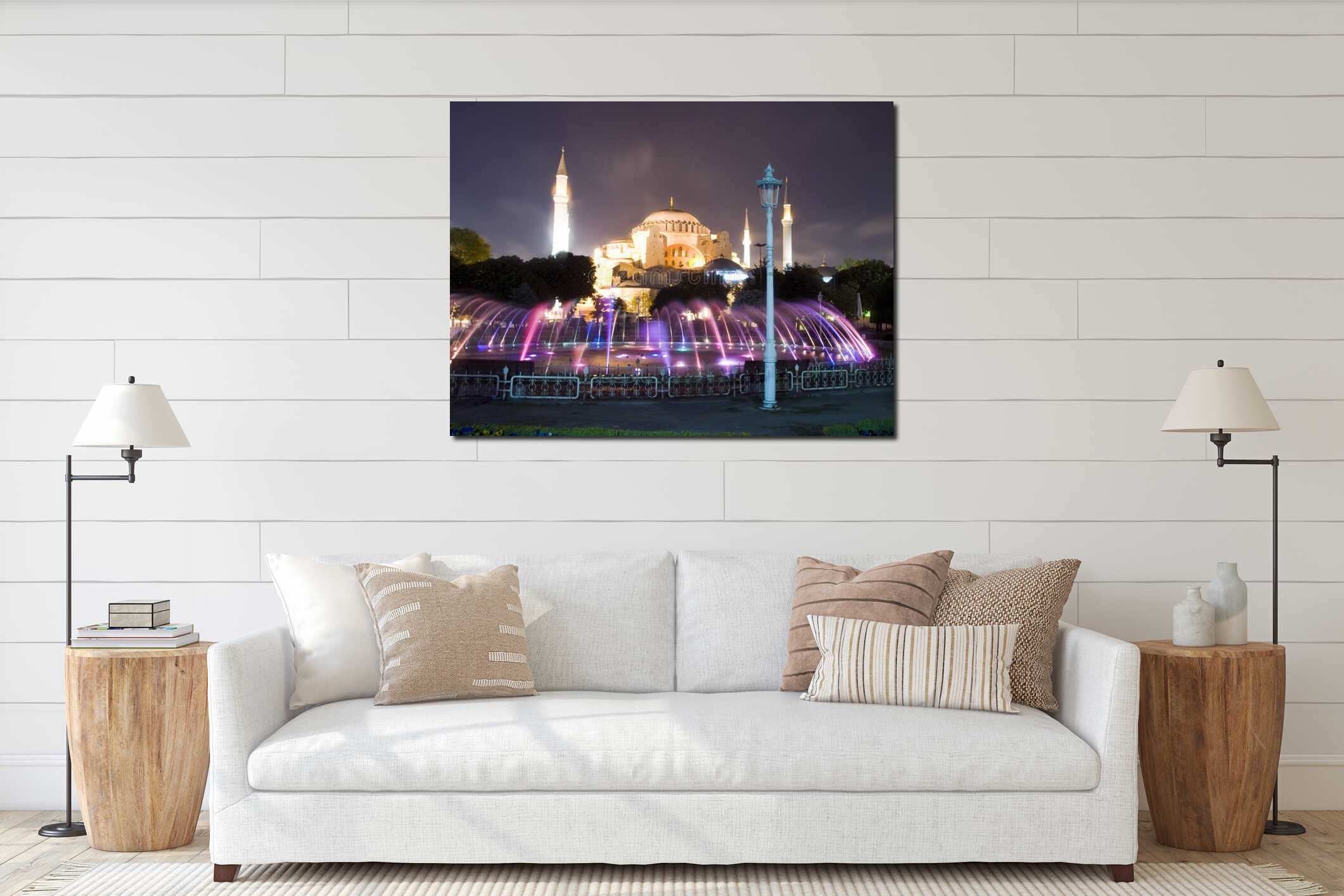 Hagia Sophia mosque museum night scene Istanbul interior mockup