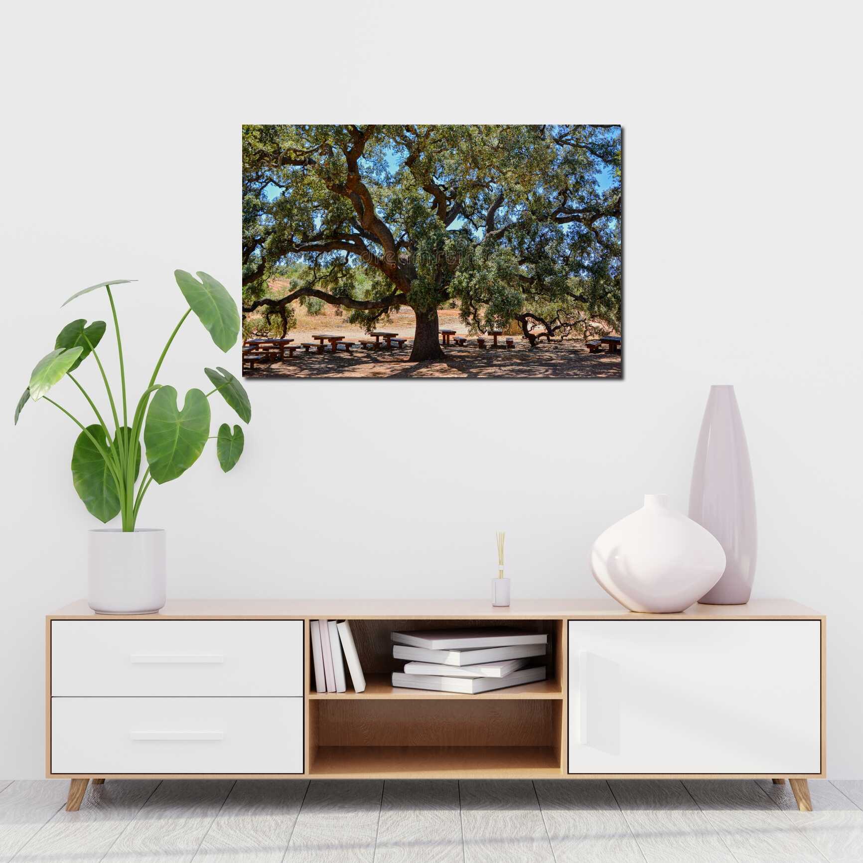 Canvas above sofa for size context