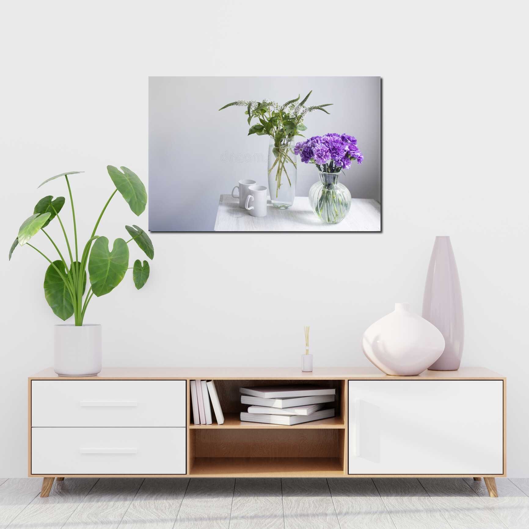 Canvas above sofa for size context