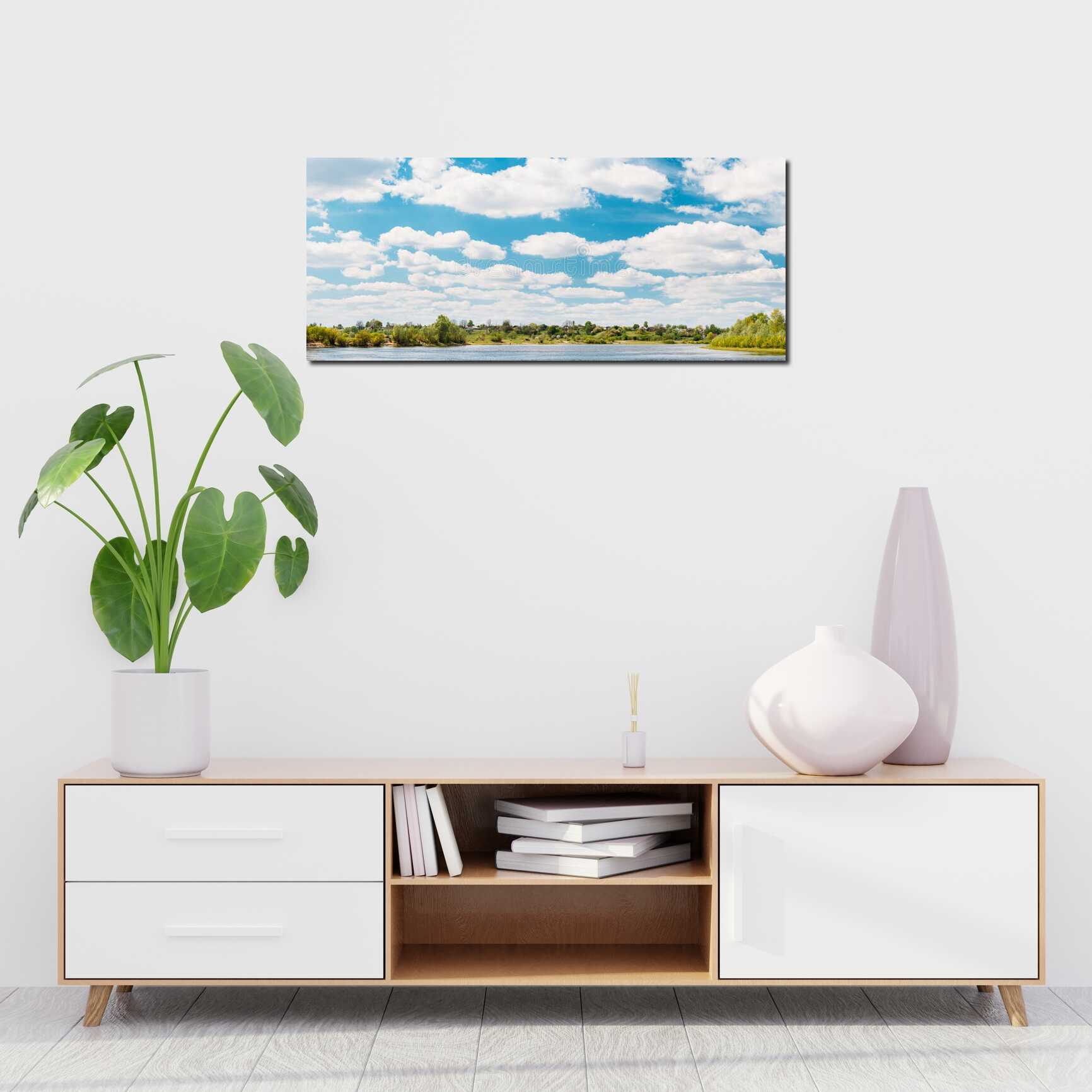 Canvas above sofa for size context