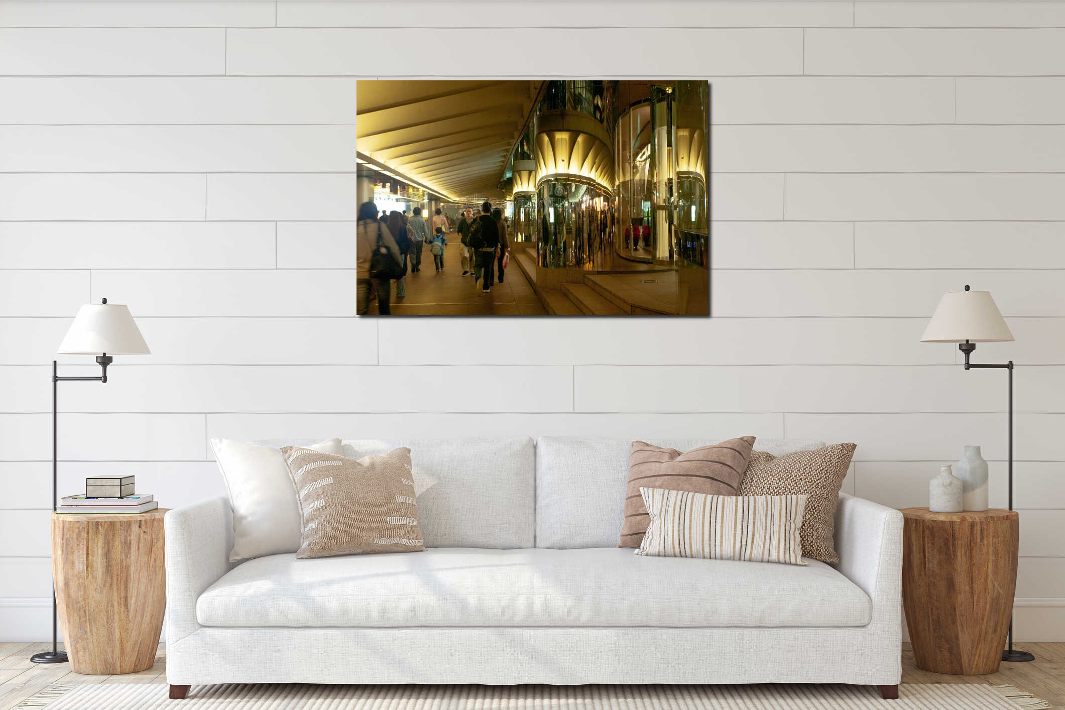 21 Dec 2007 Modern pedestrian walkway in midtown of Central Business District interior mockup