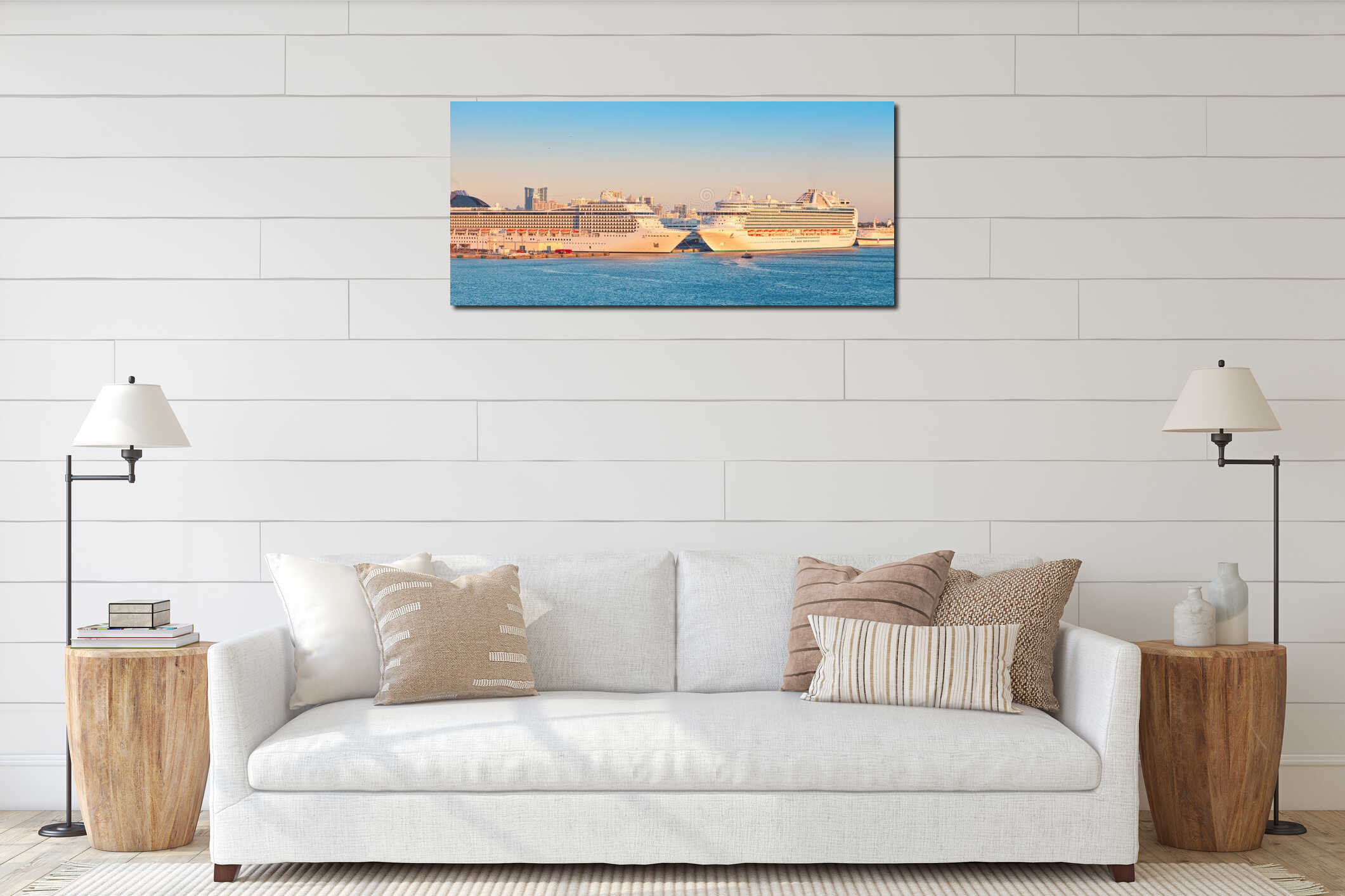 Two Cruise Ships in Port Everglades interior mockup