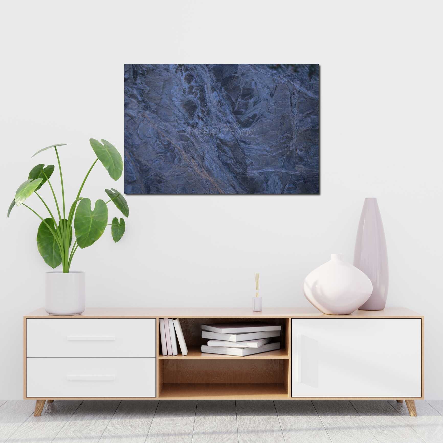 Canvas above sofa for size context