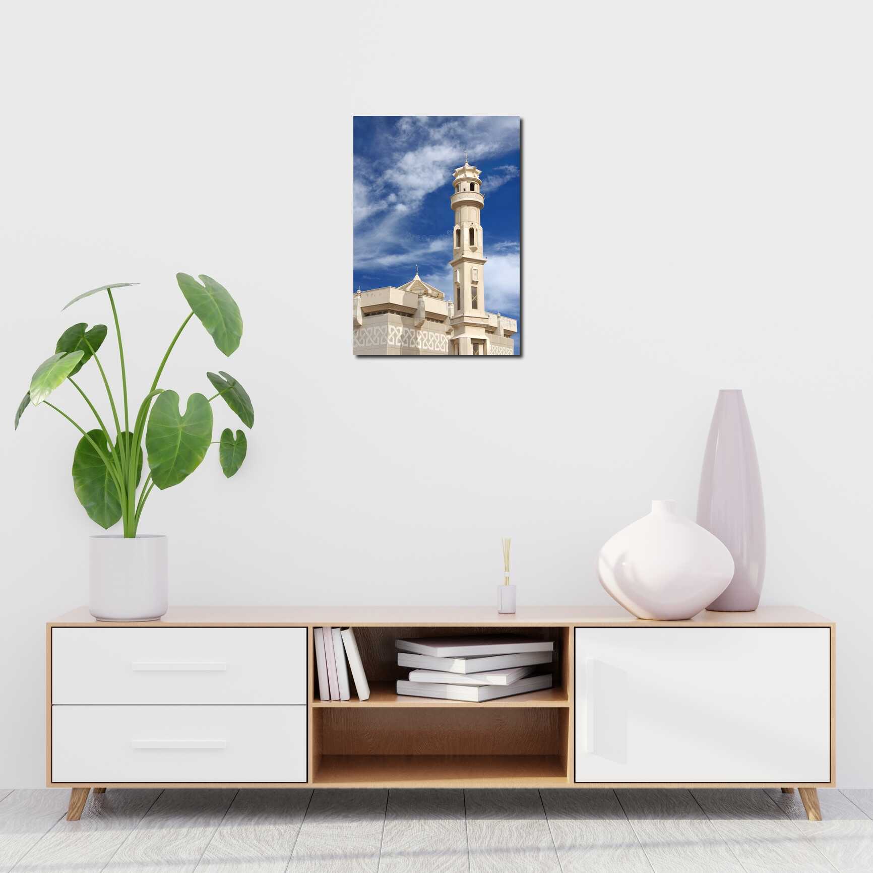 Canvas above sofa for size context