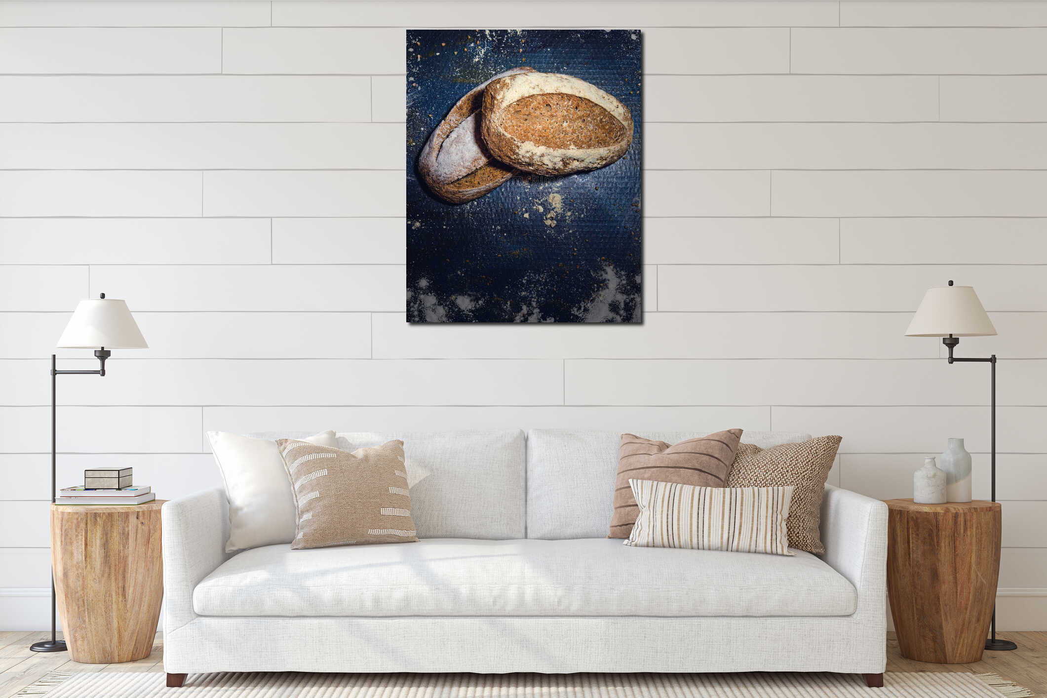 Vertical closeup shot of delicious gluten-free bread interior mockup