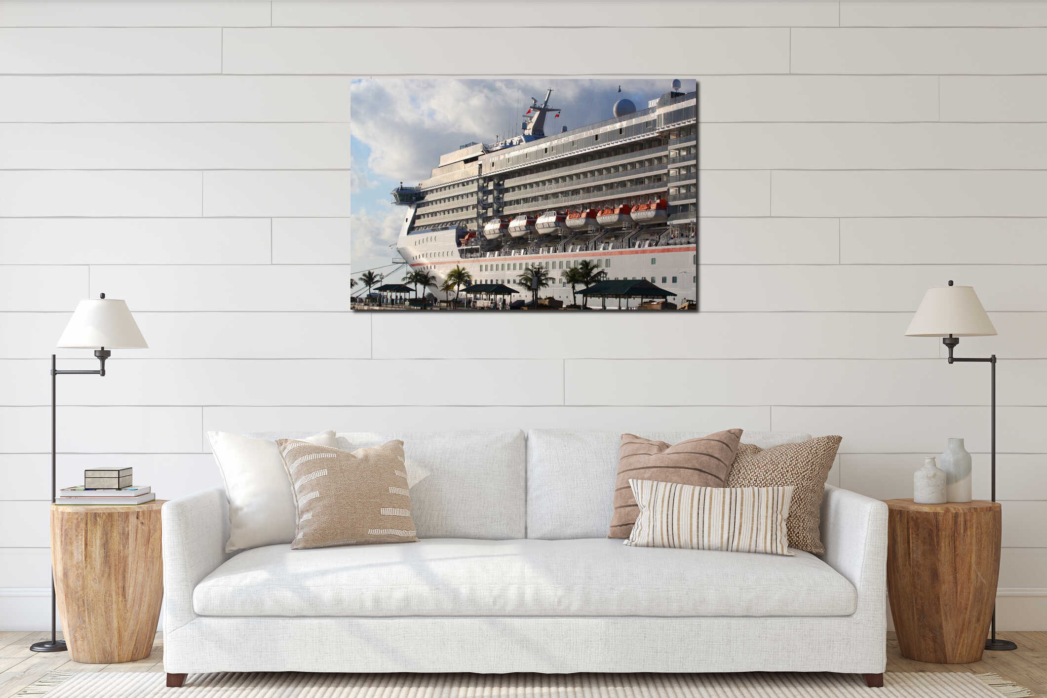 Cruise Ship docked interior mockup