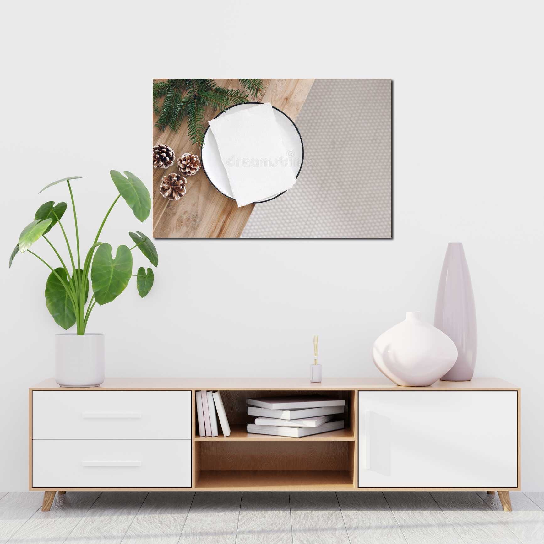 Canvas above sofa for size context