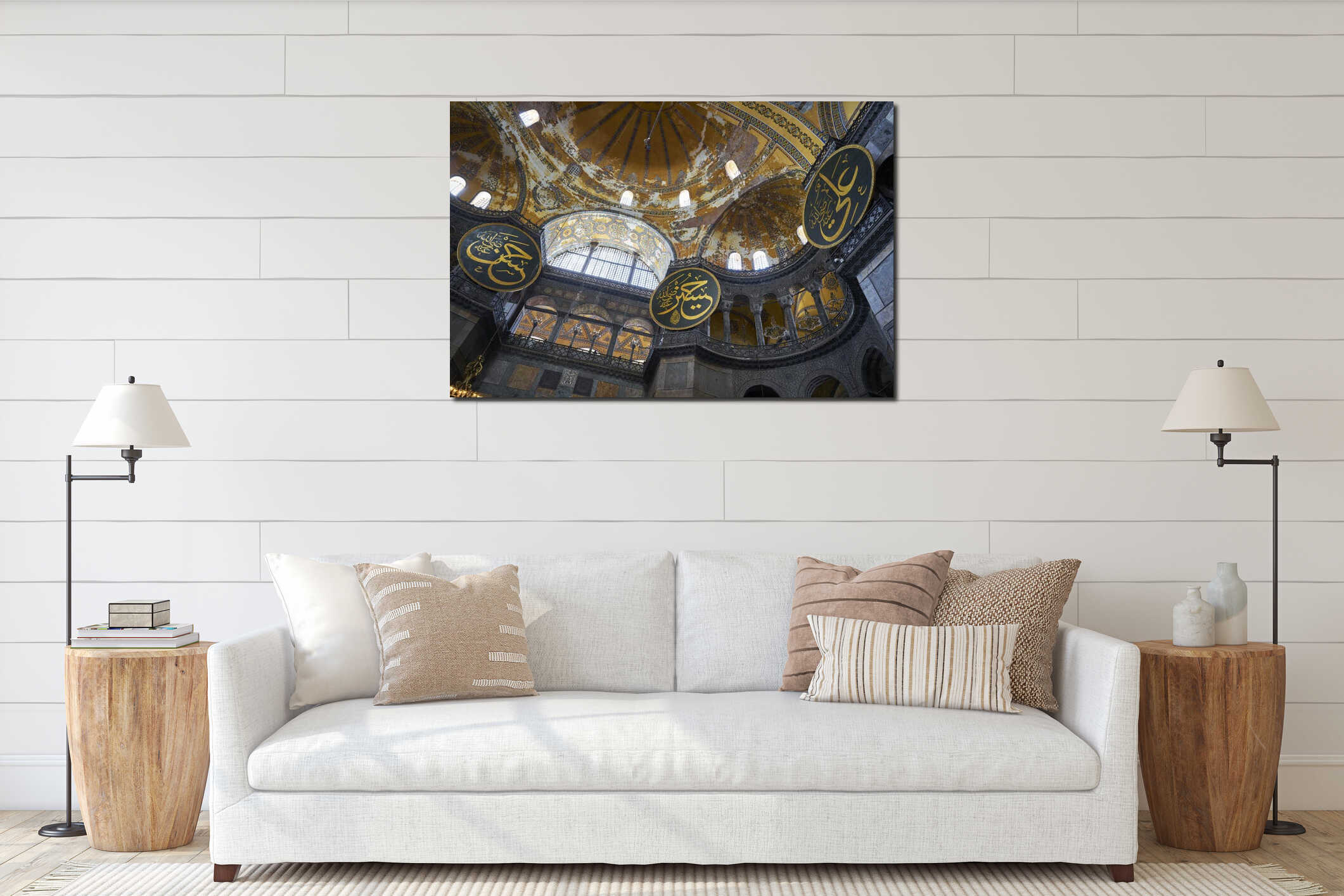 Interior view of Hagia Sophia Grand Mosque in Istanbul interior mockup