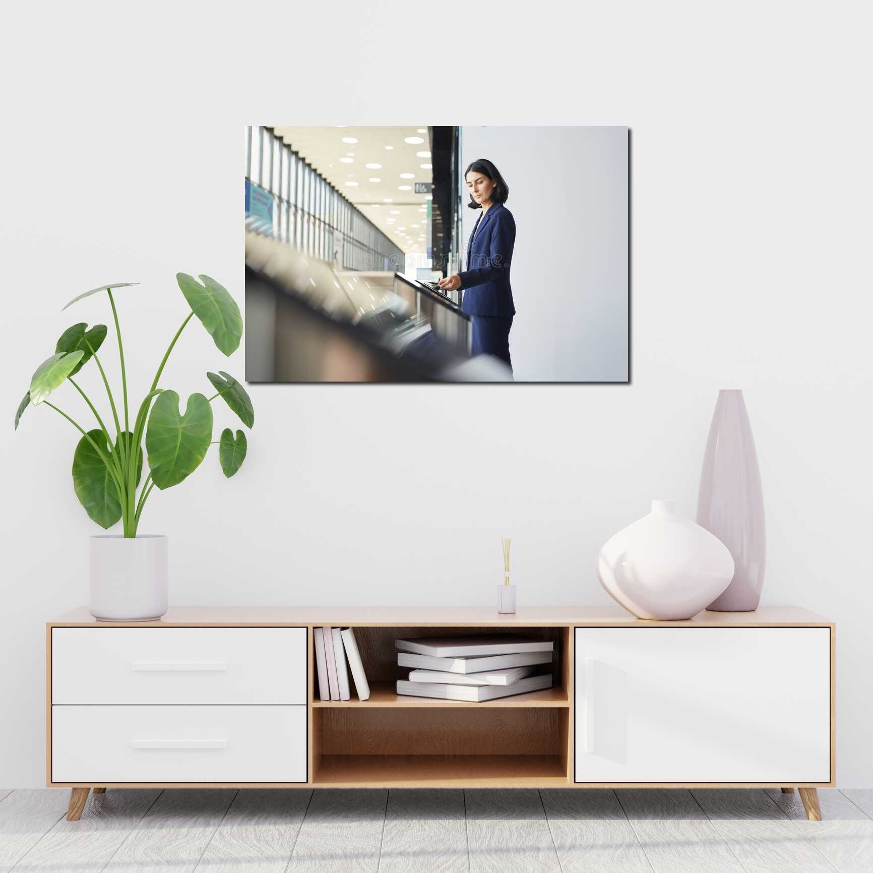 Canvas above sofa for size context