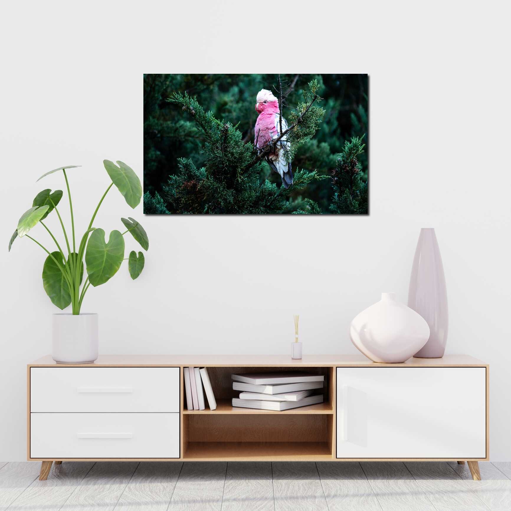 Canvas above sofa for size context