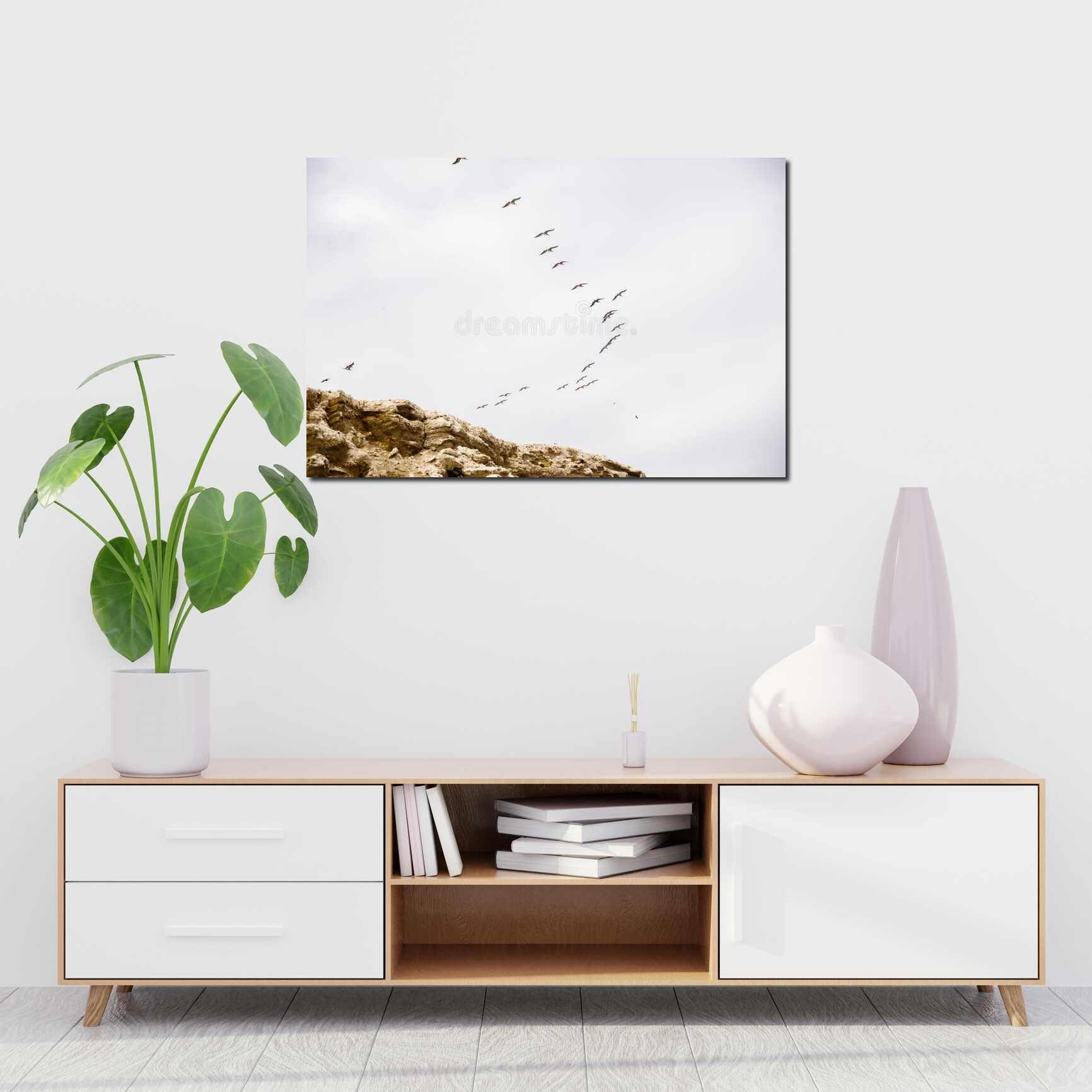 Canvas above sofa for size context