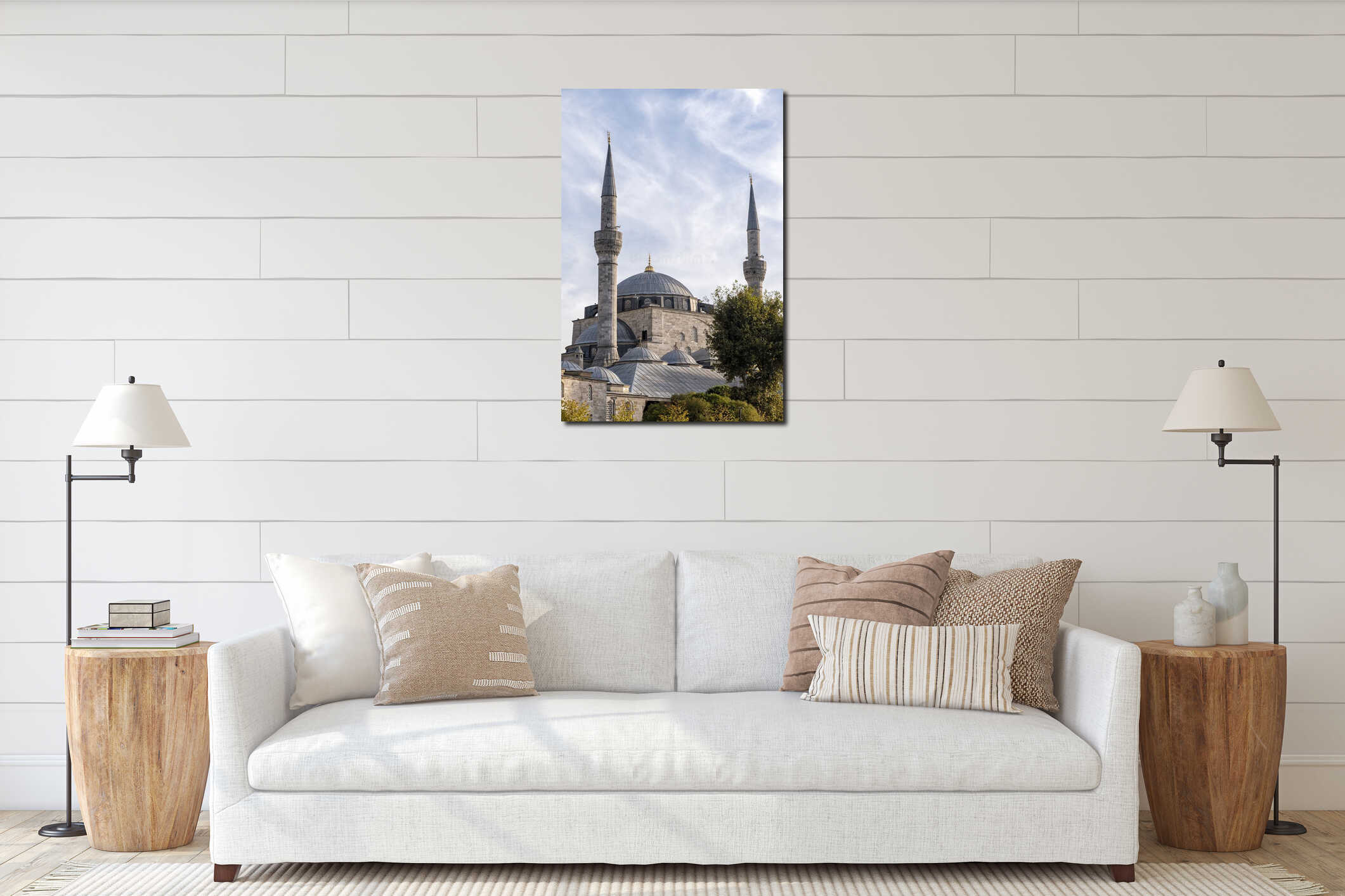 Vertical Shot Of Mihrimah Sultan Mosque, Uskudar, Istanbul, Turkey interior mockup