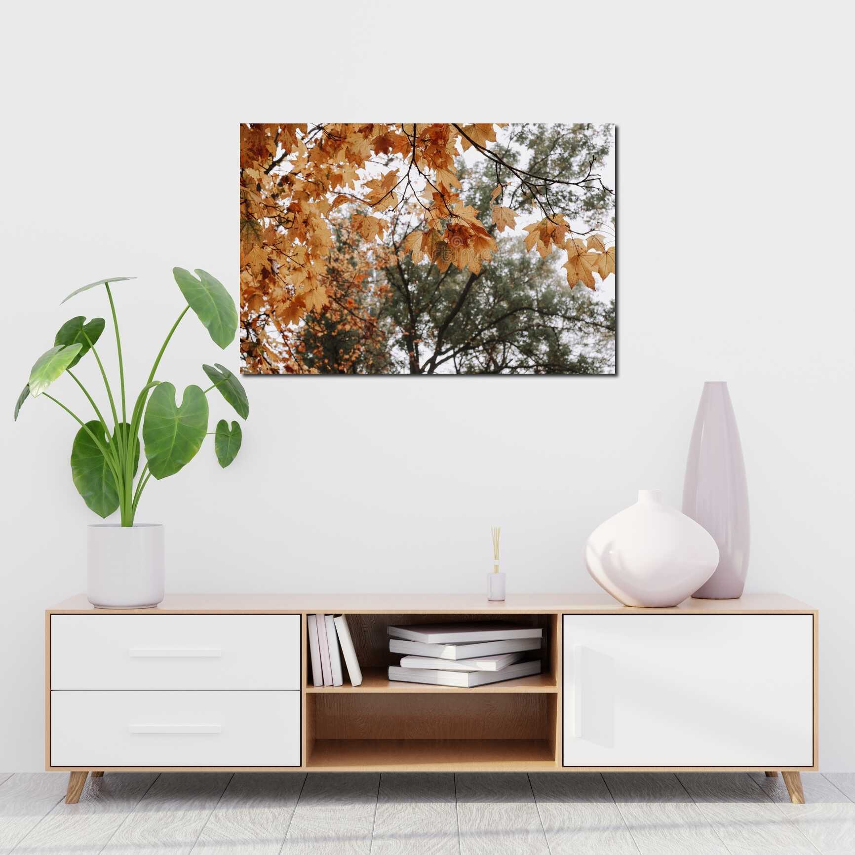 Canvas above sofa for size context