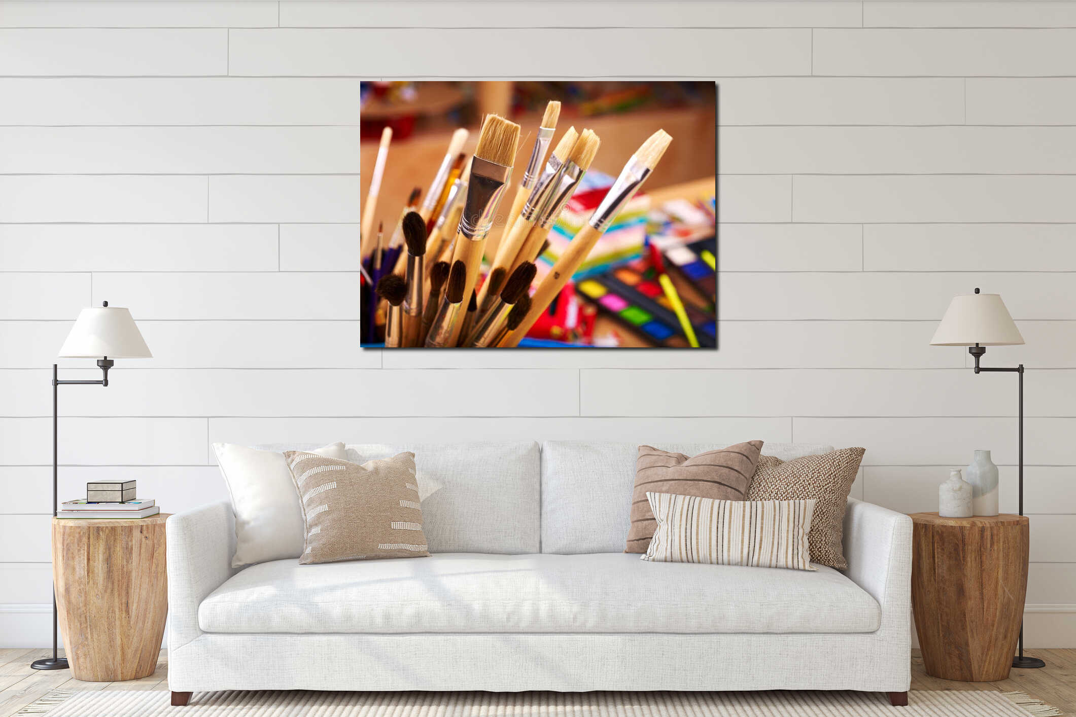 Canvas hanging interior mockup