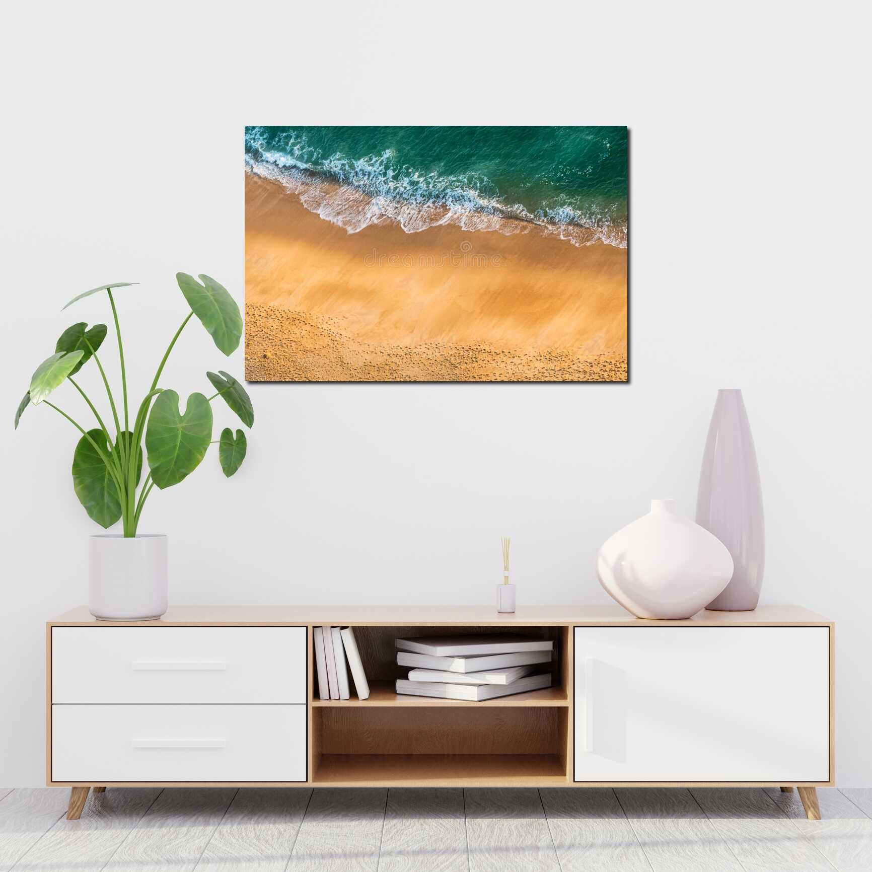 Canvas above sofa for size context