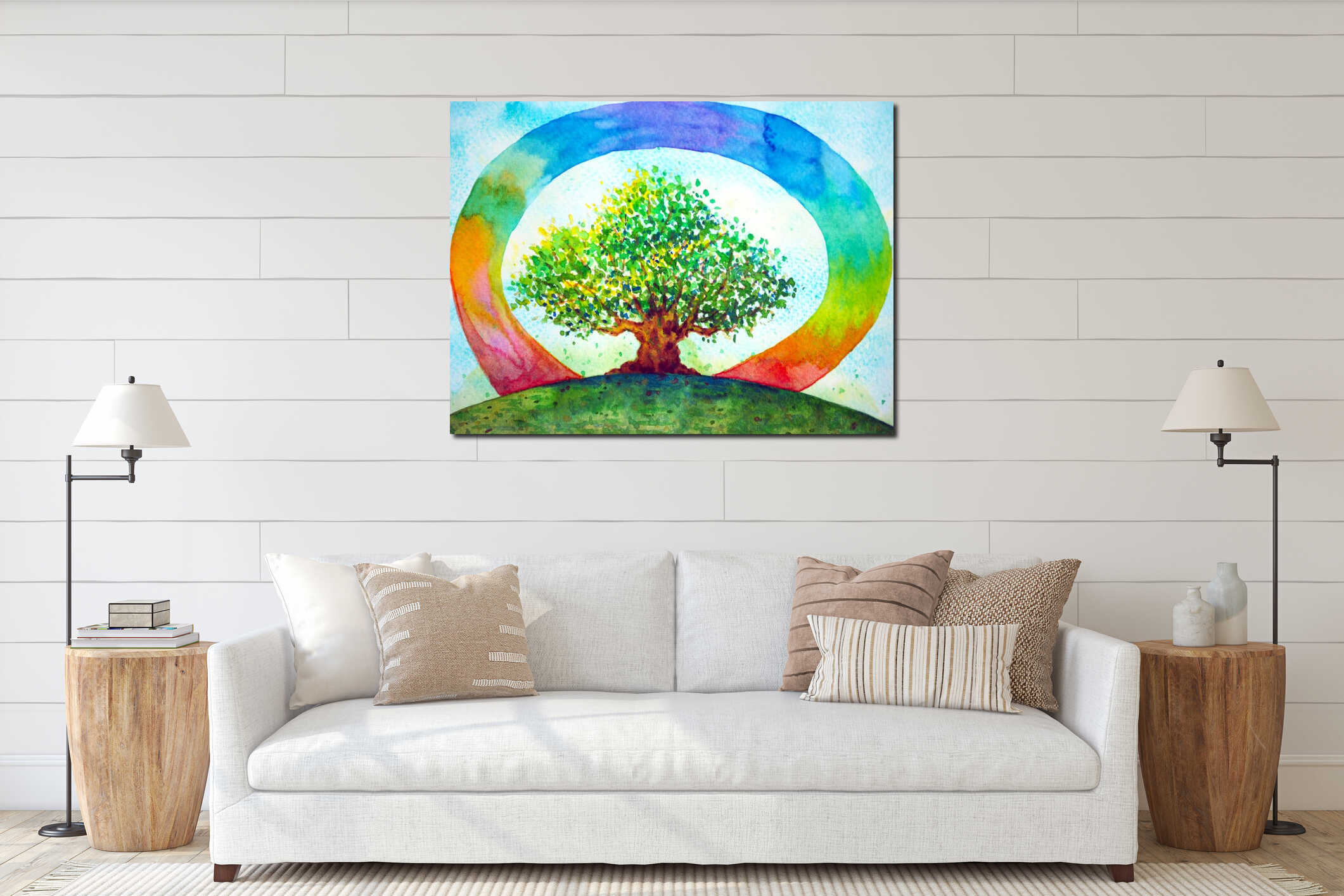 Canvas hanging interior mockup