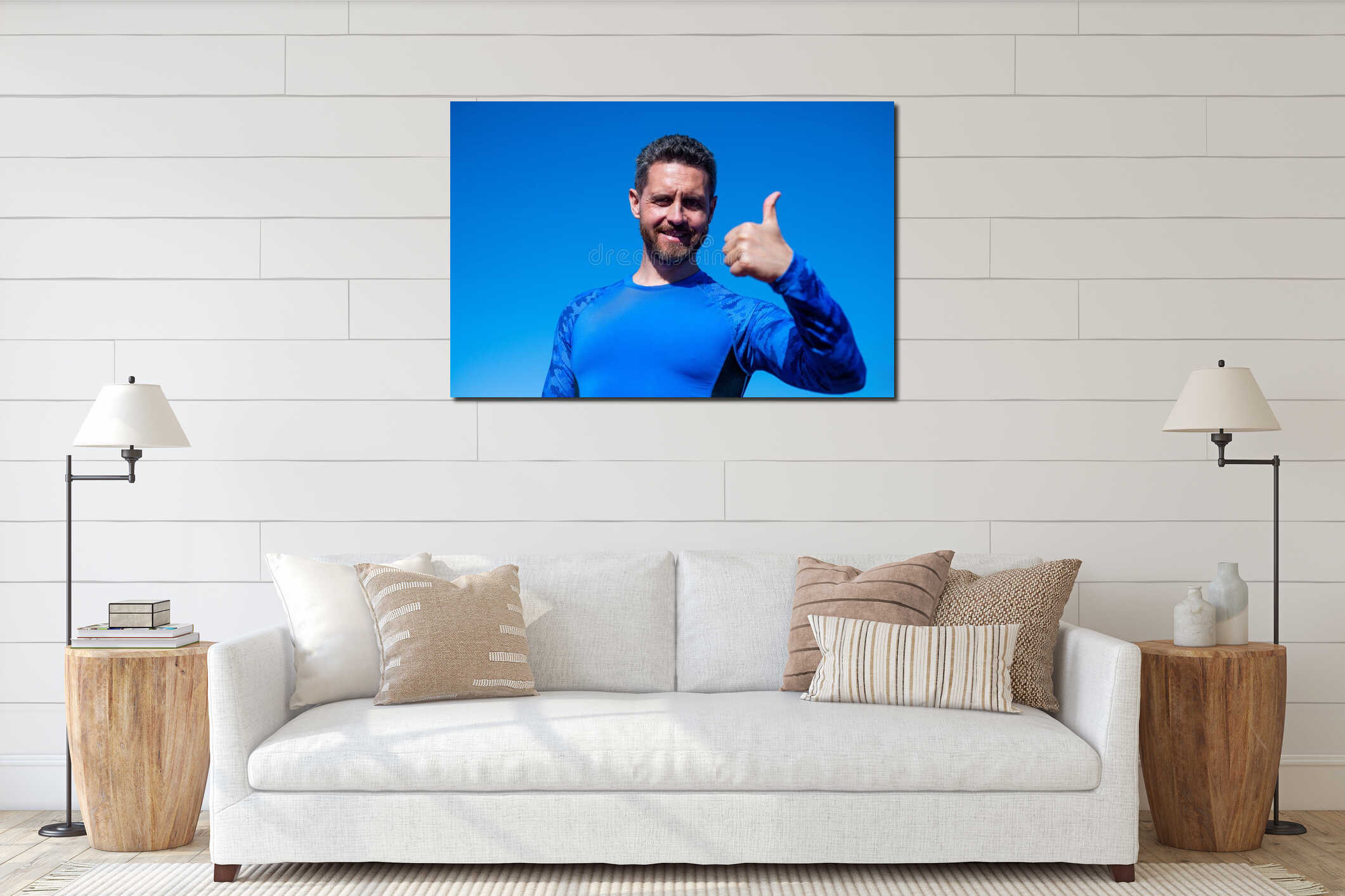 Success at any cost. handsome athlete show thumb up. confident man on stadium. fitness gym outdoor. muscular athletic interior mockup