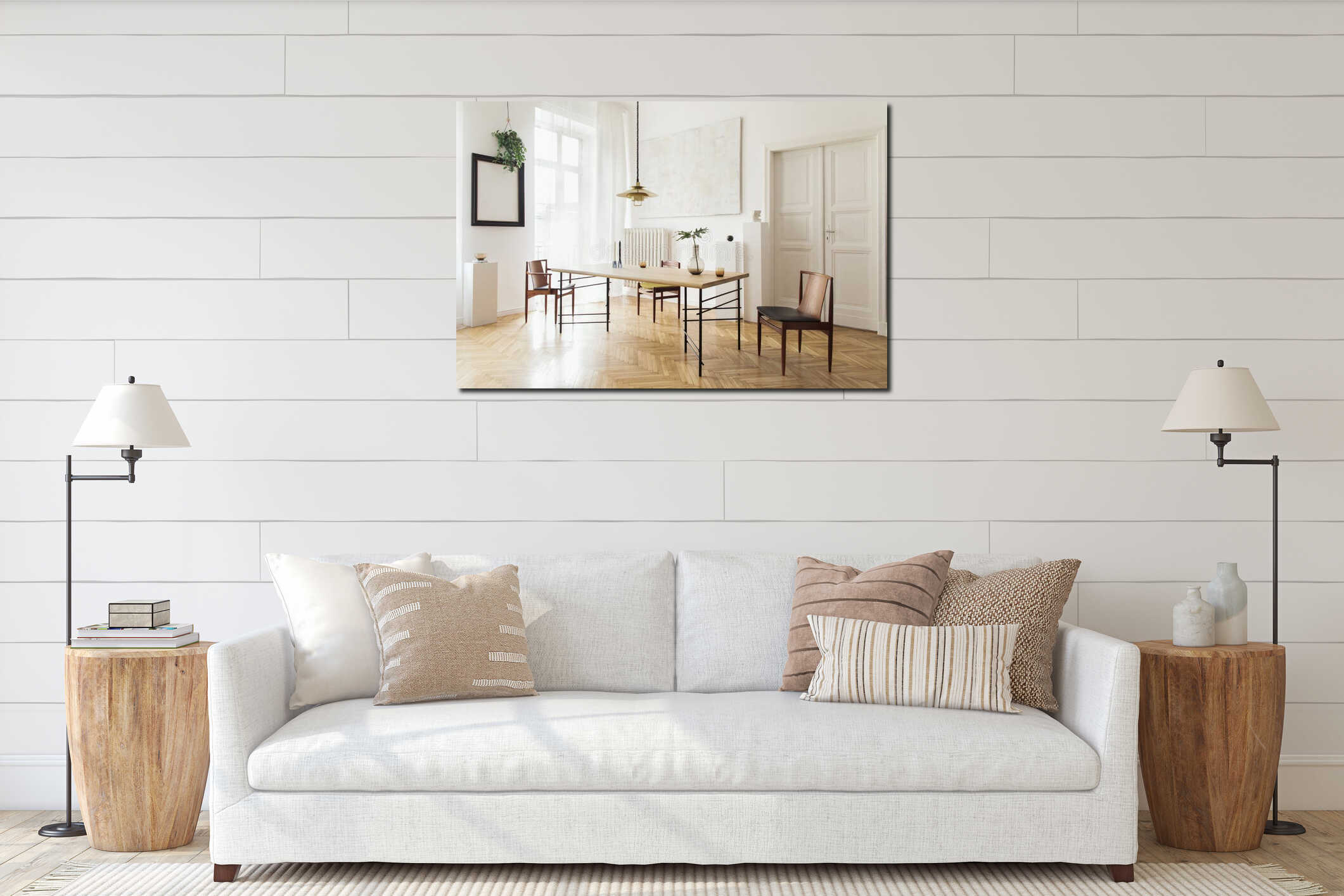 Canvas above sideboard for size context