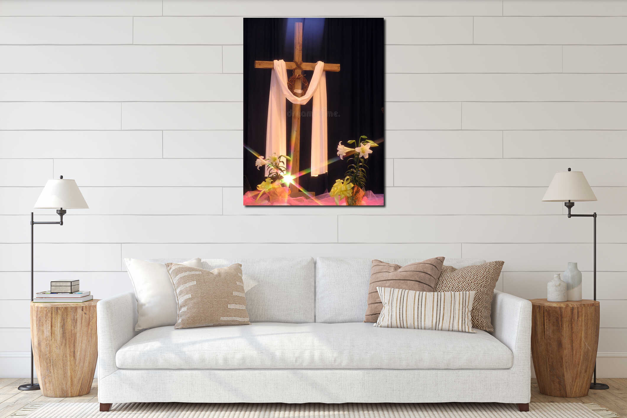 Canvas hanging interior mockup