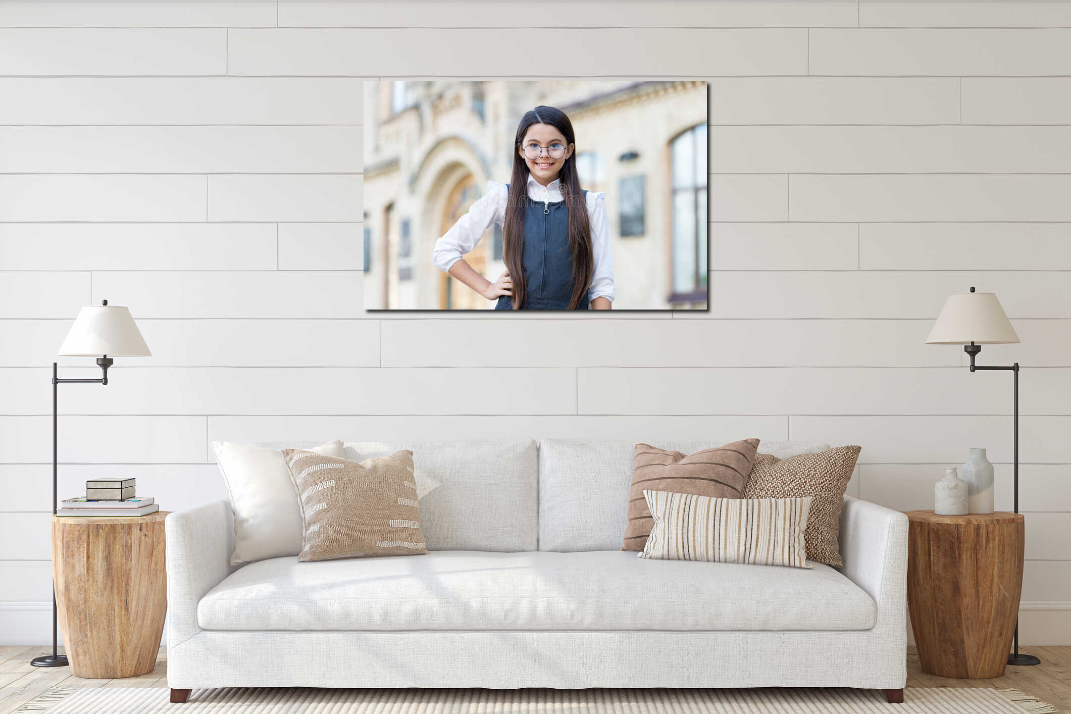 Canvas above sideboard for size context