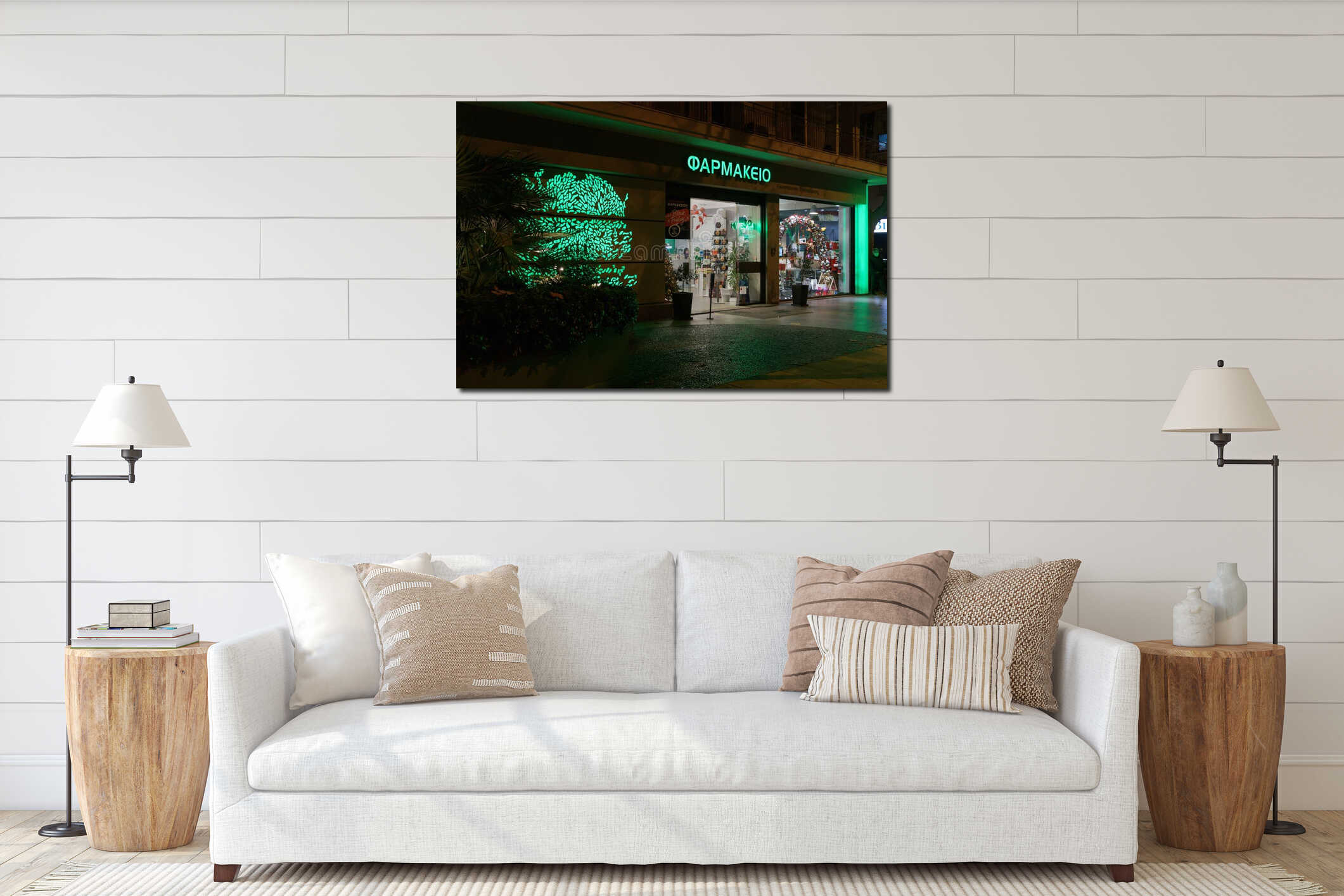 Canvas above sideboard for size context