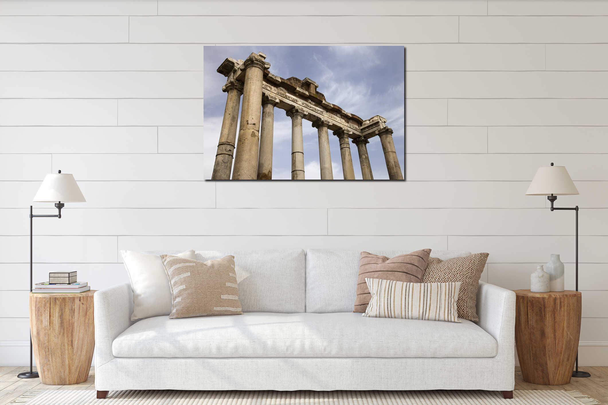 Roman Forum ruins, Rome, Italy. interior mockup