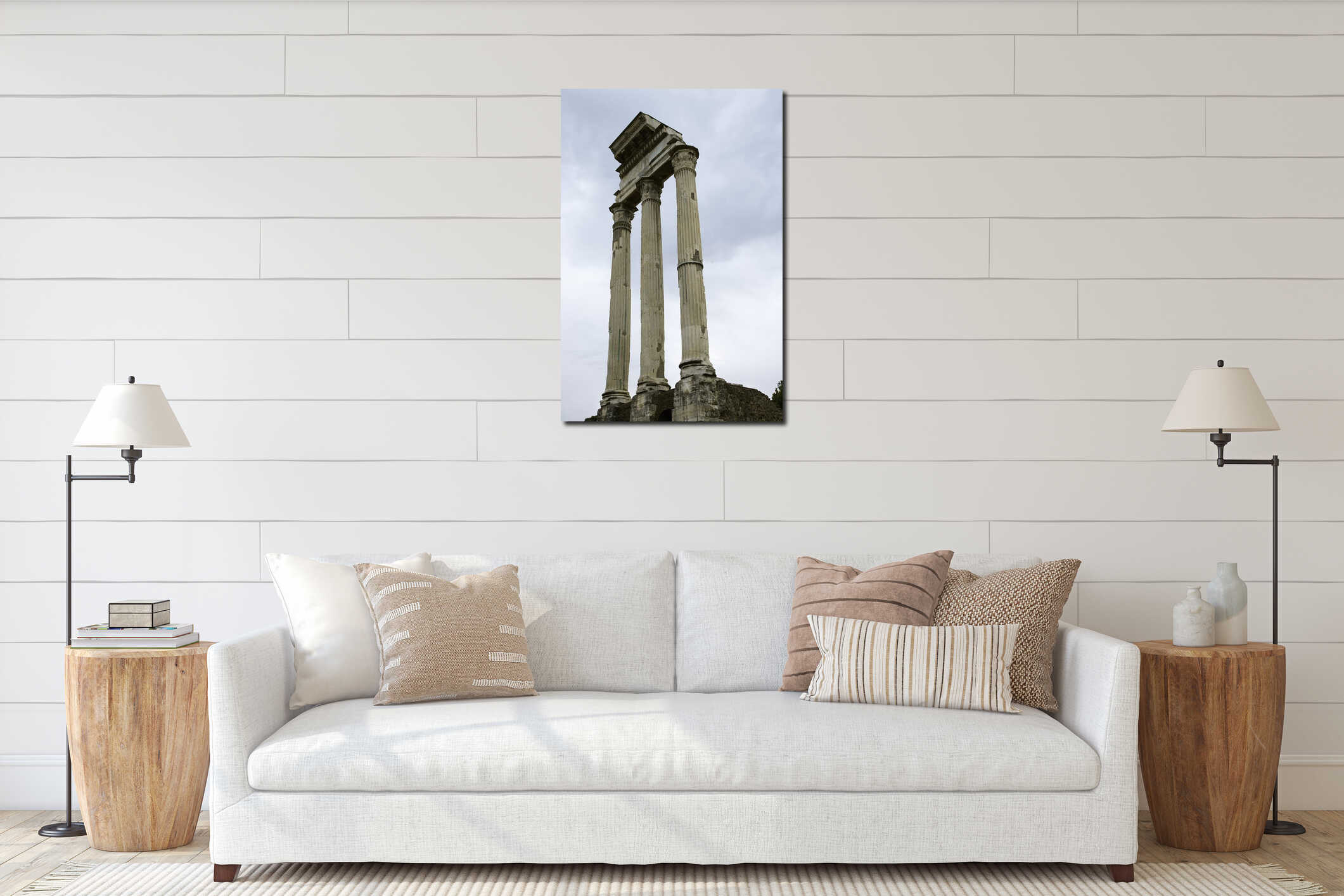 Roman Forum ruins in Italy. interior mockup