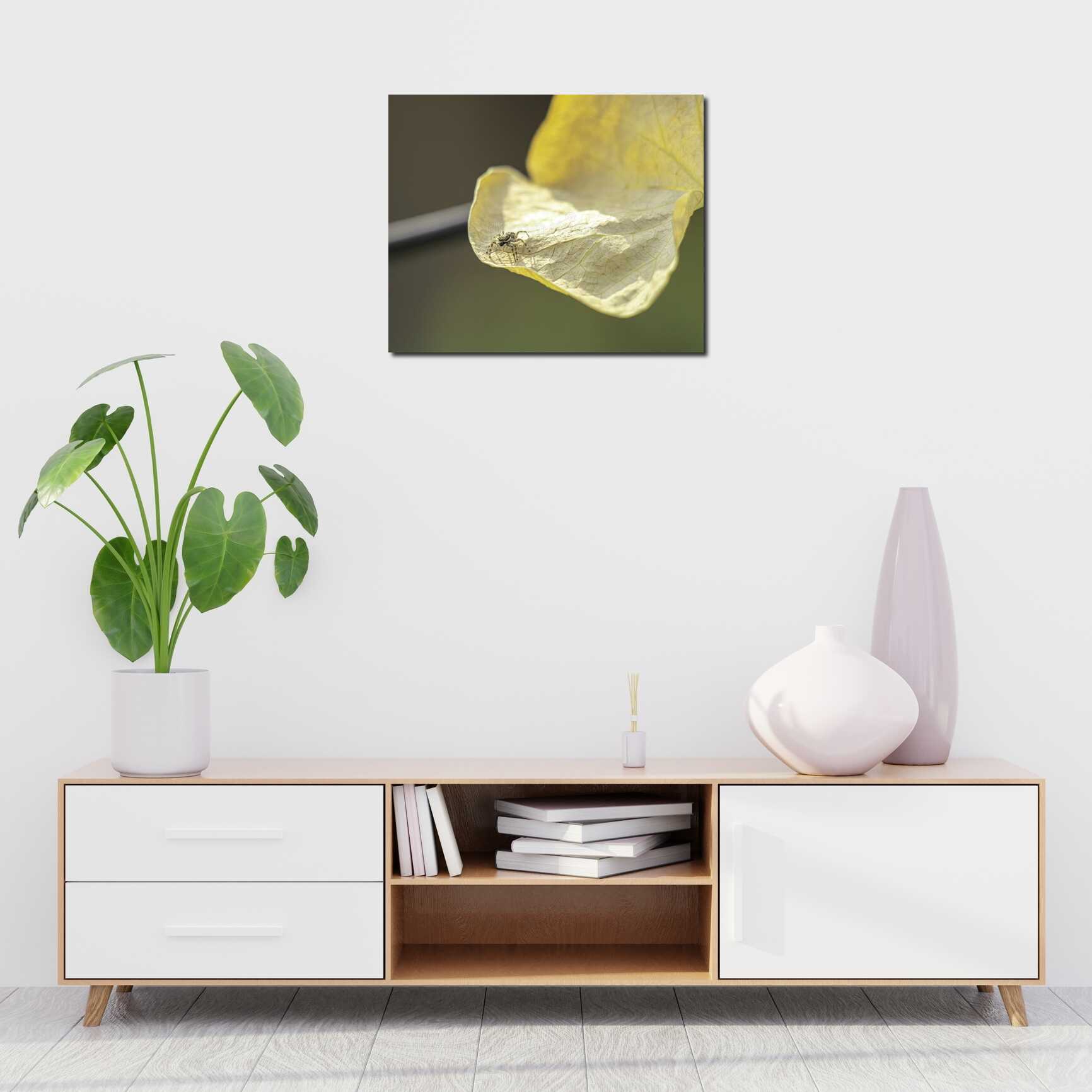 Canvas above sofa for size context