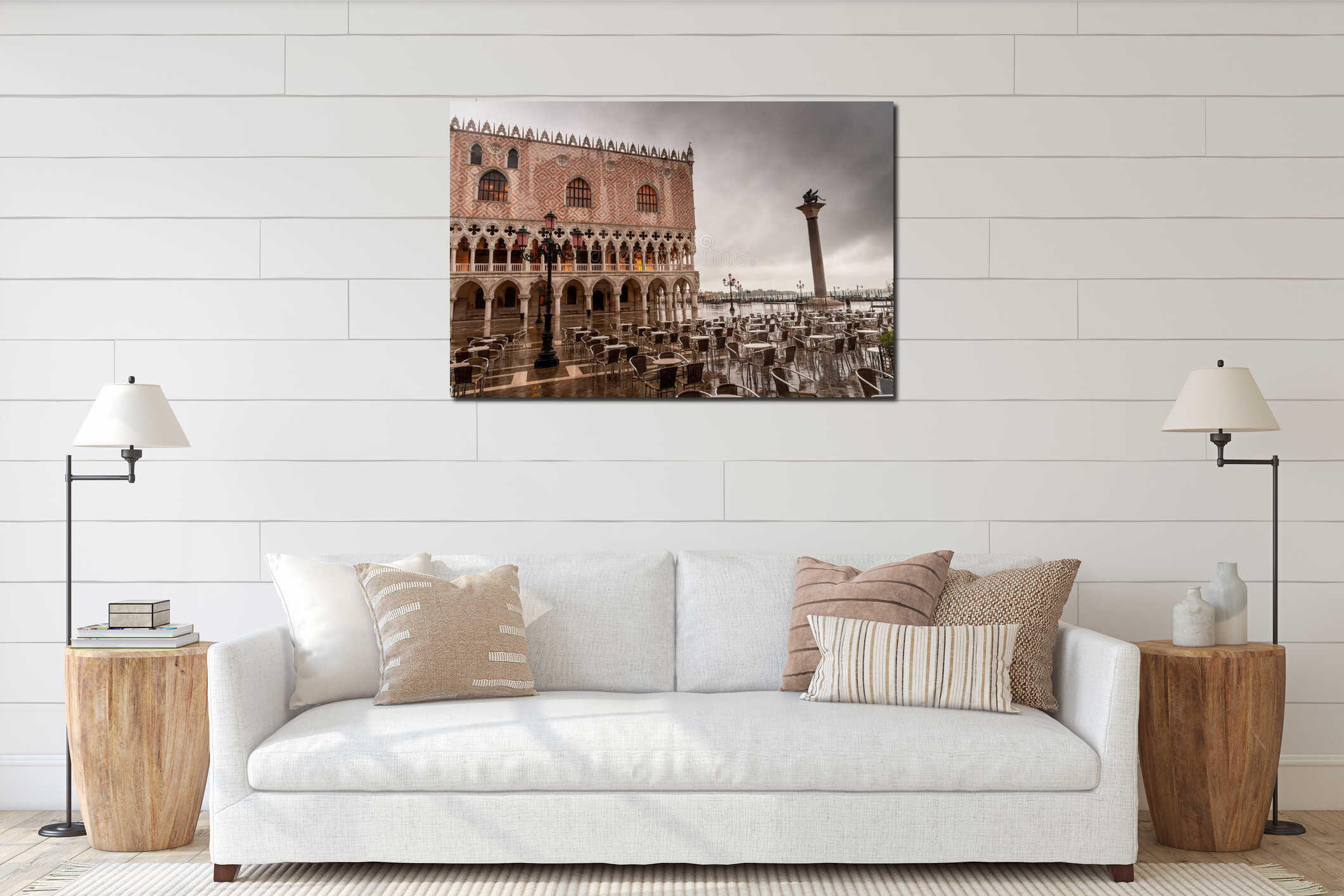 Empty Venice. Ducal Palace interior mockup
