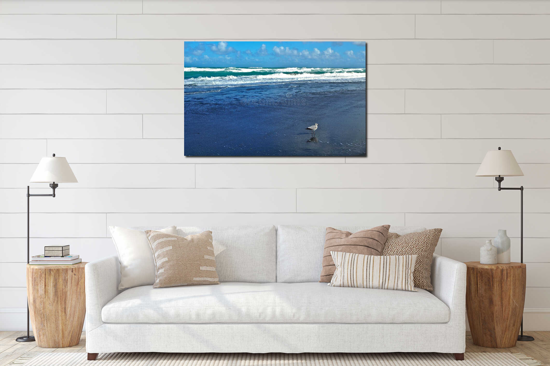 Seagull at Jupiter Beach in Florida interior mockup