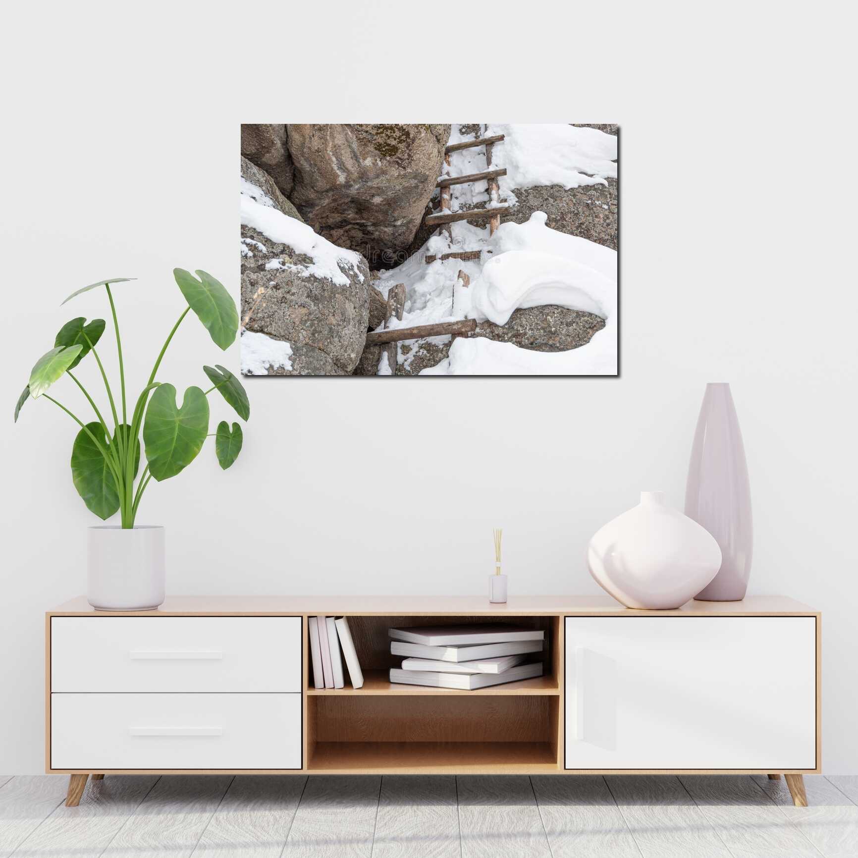 Canvas above sofa for size context