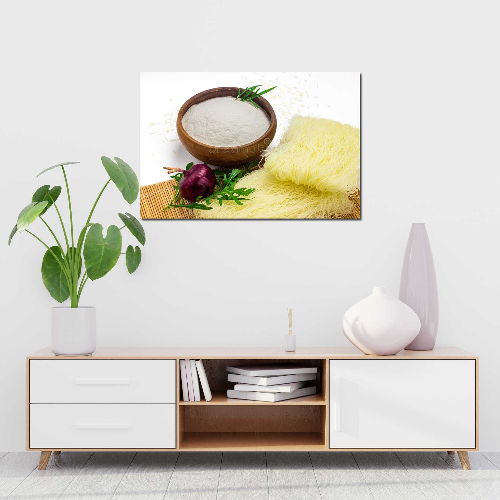 Canvas above sofa for size context