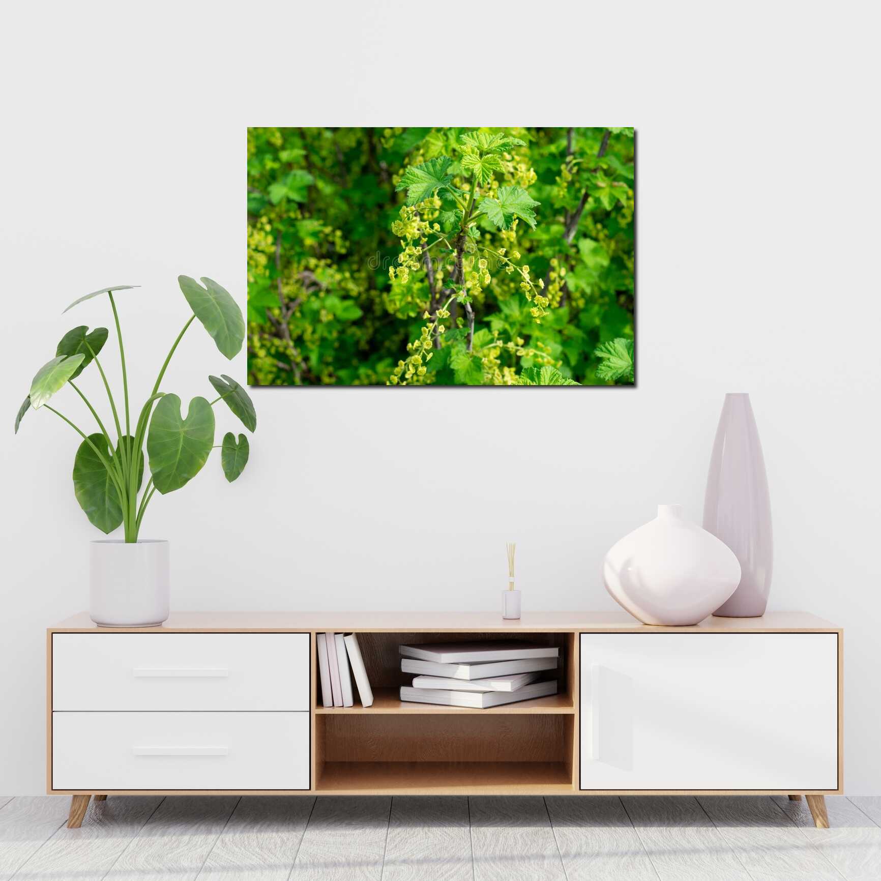 Canvas above sofa for size context