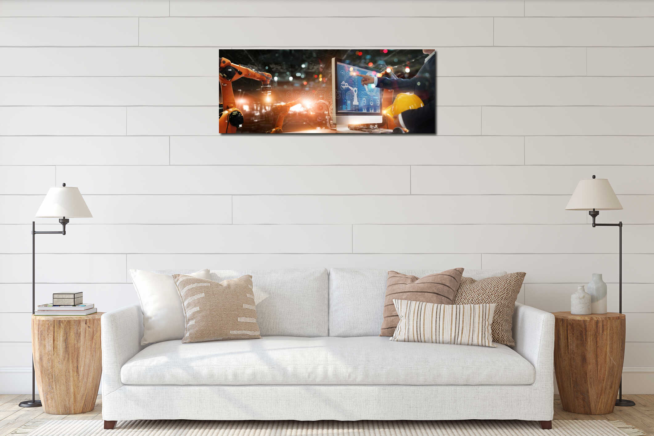 Canvas hanging interior mockup