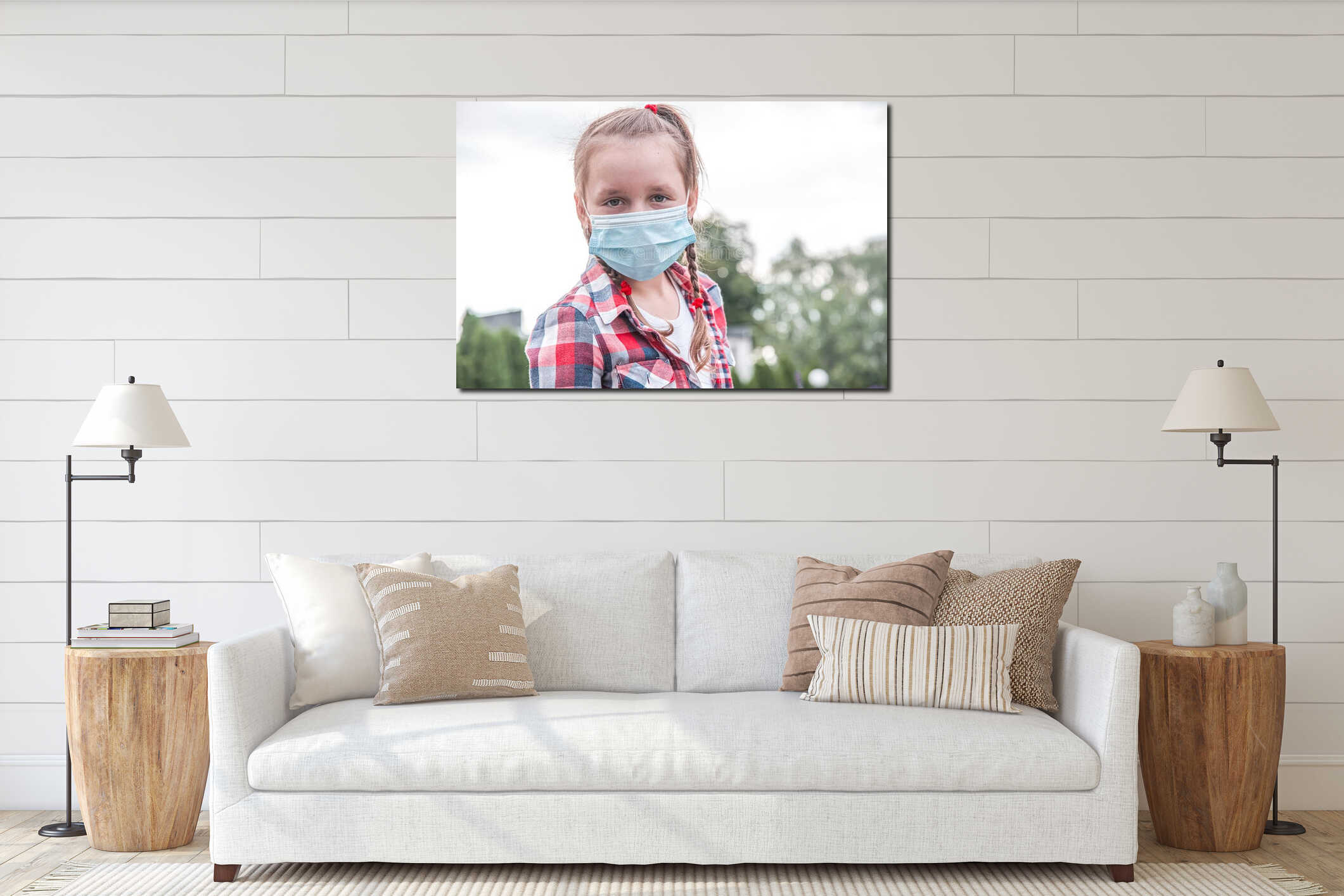 Canvas above sideboard for size context