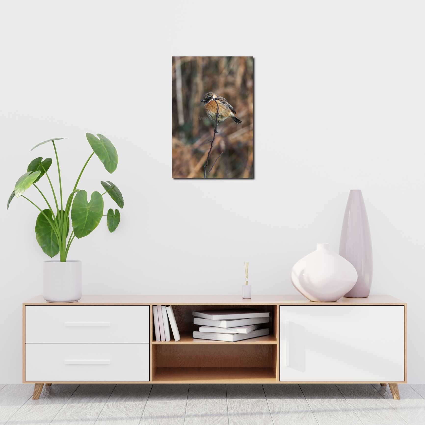 Canvas above sofa for size context