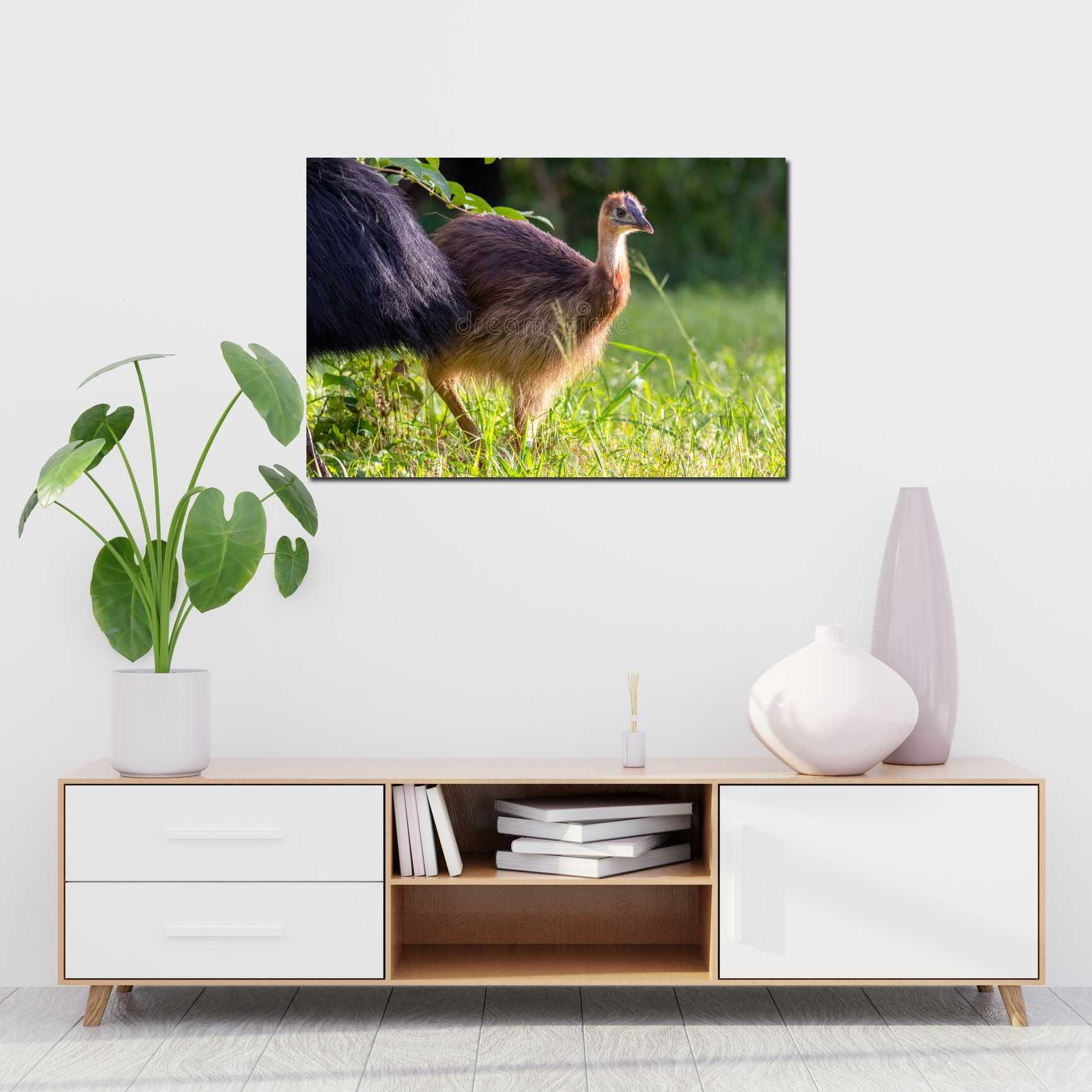 Canvas above sofa for size context