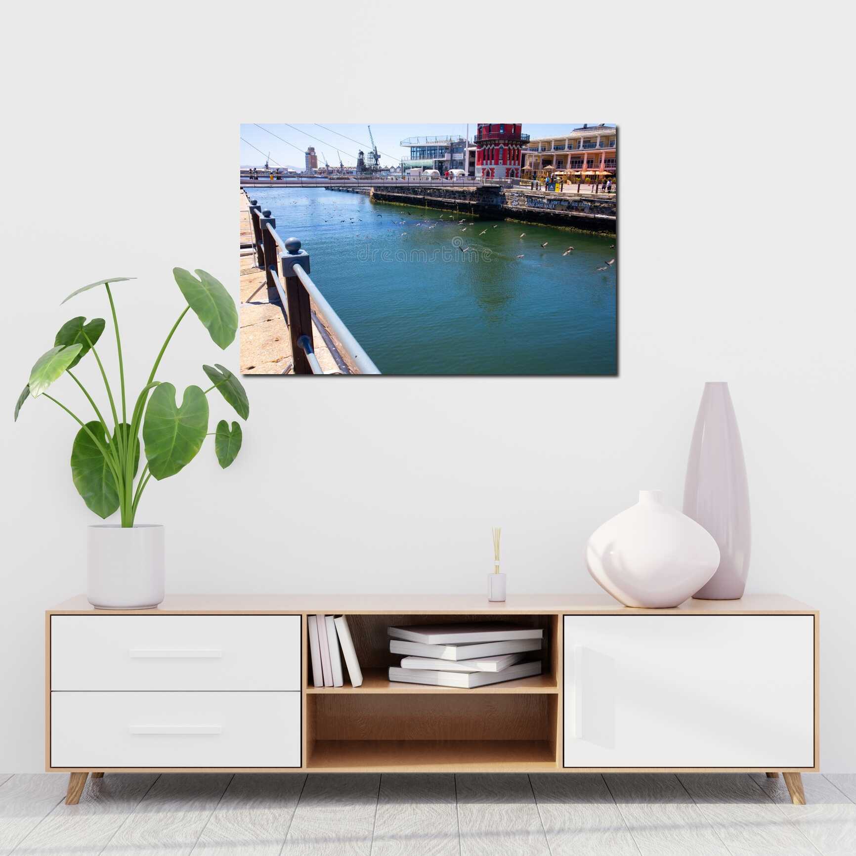 Canvas above sofa for size context