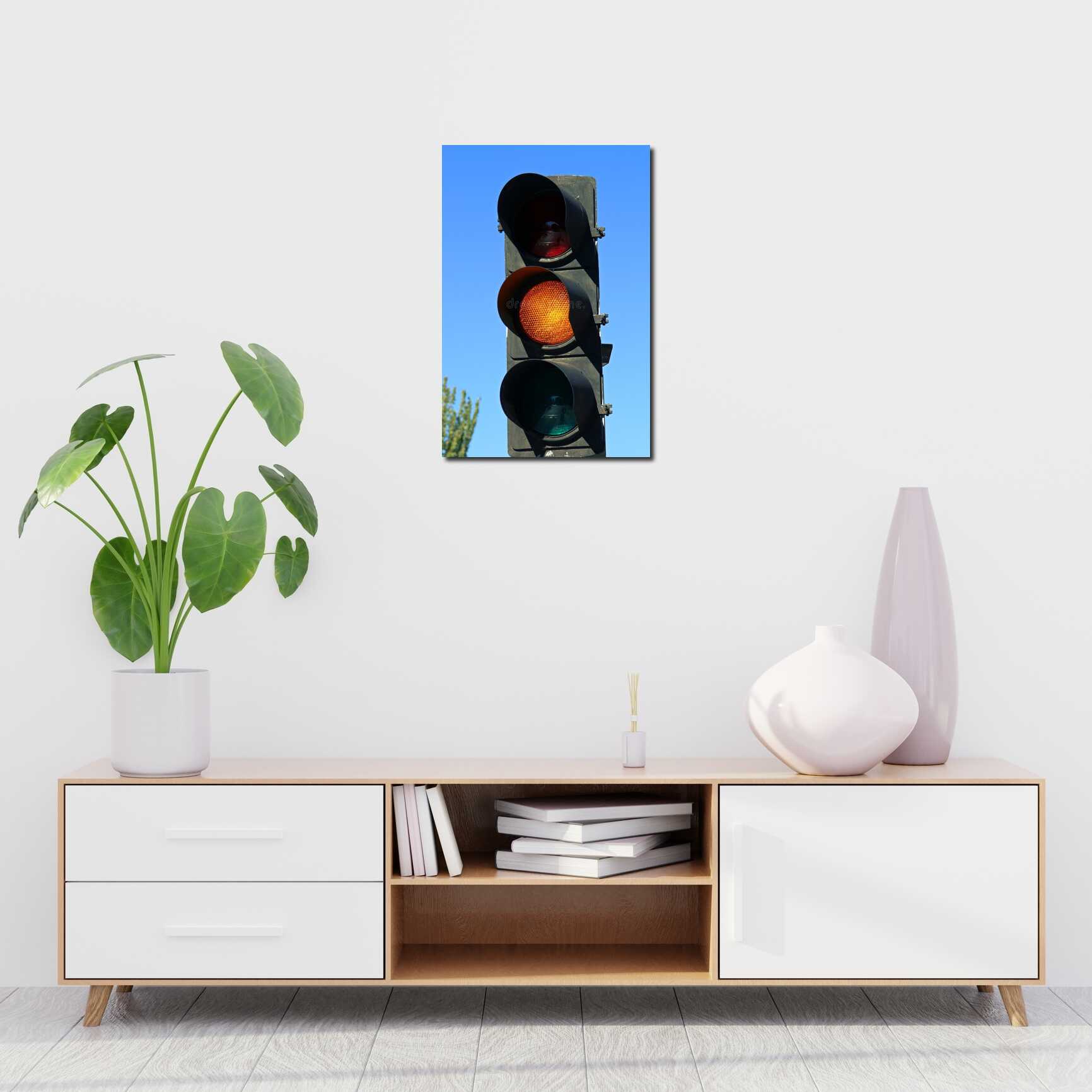 Canvas above sofa for size context