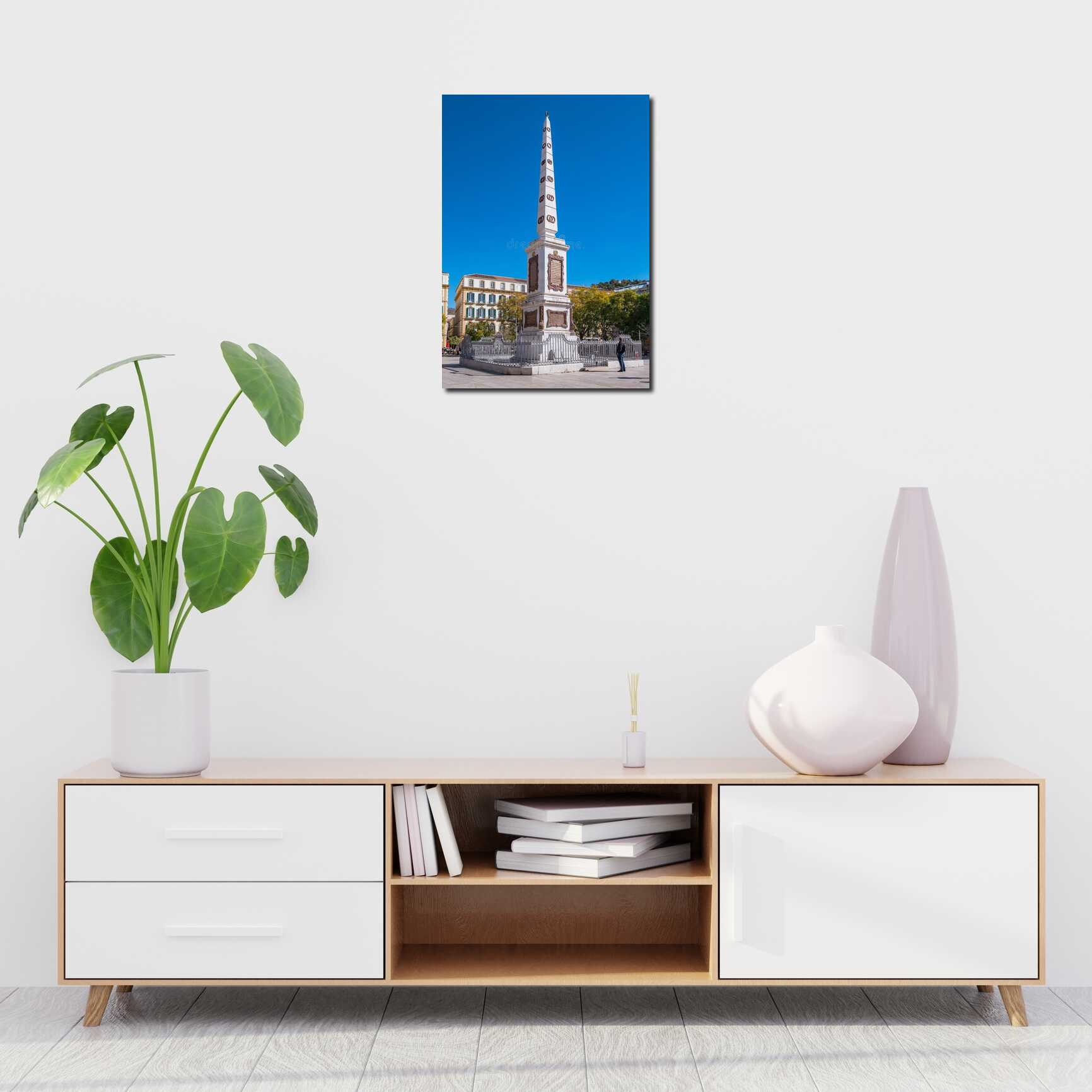 Canvas above sofa for size context