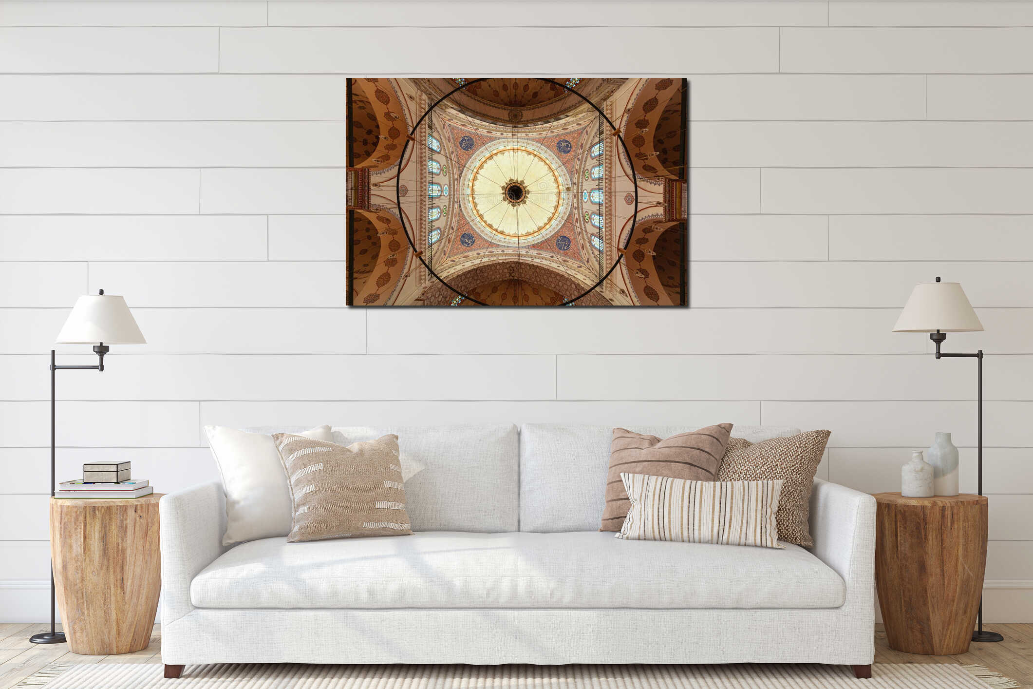 Dome of Beyazit Mosque in Istanbul interior mockup