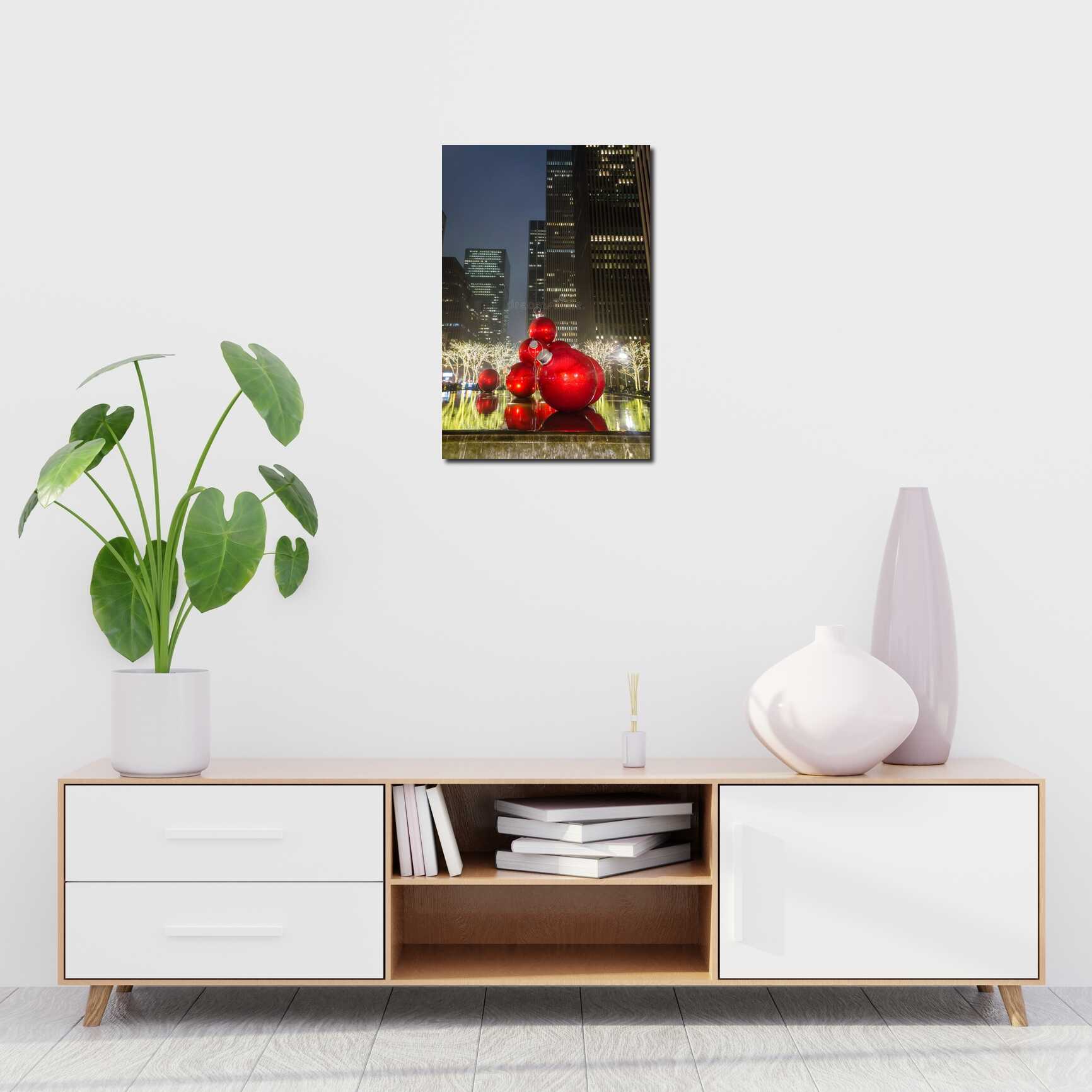 Canvas above sofa for size context